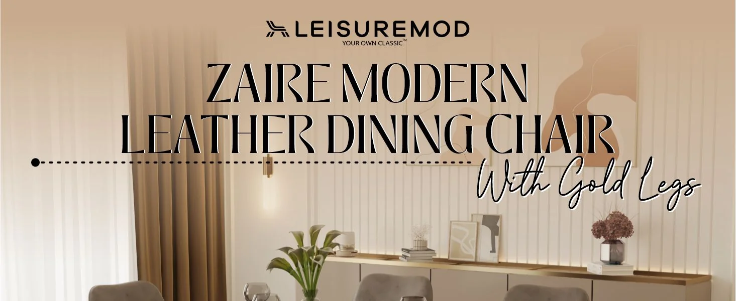 Zaire Collection Modern Dining Chair, Gold Legs and CHarcoal Fabric