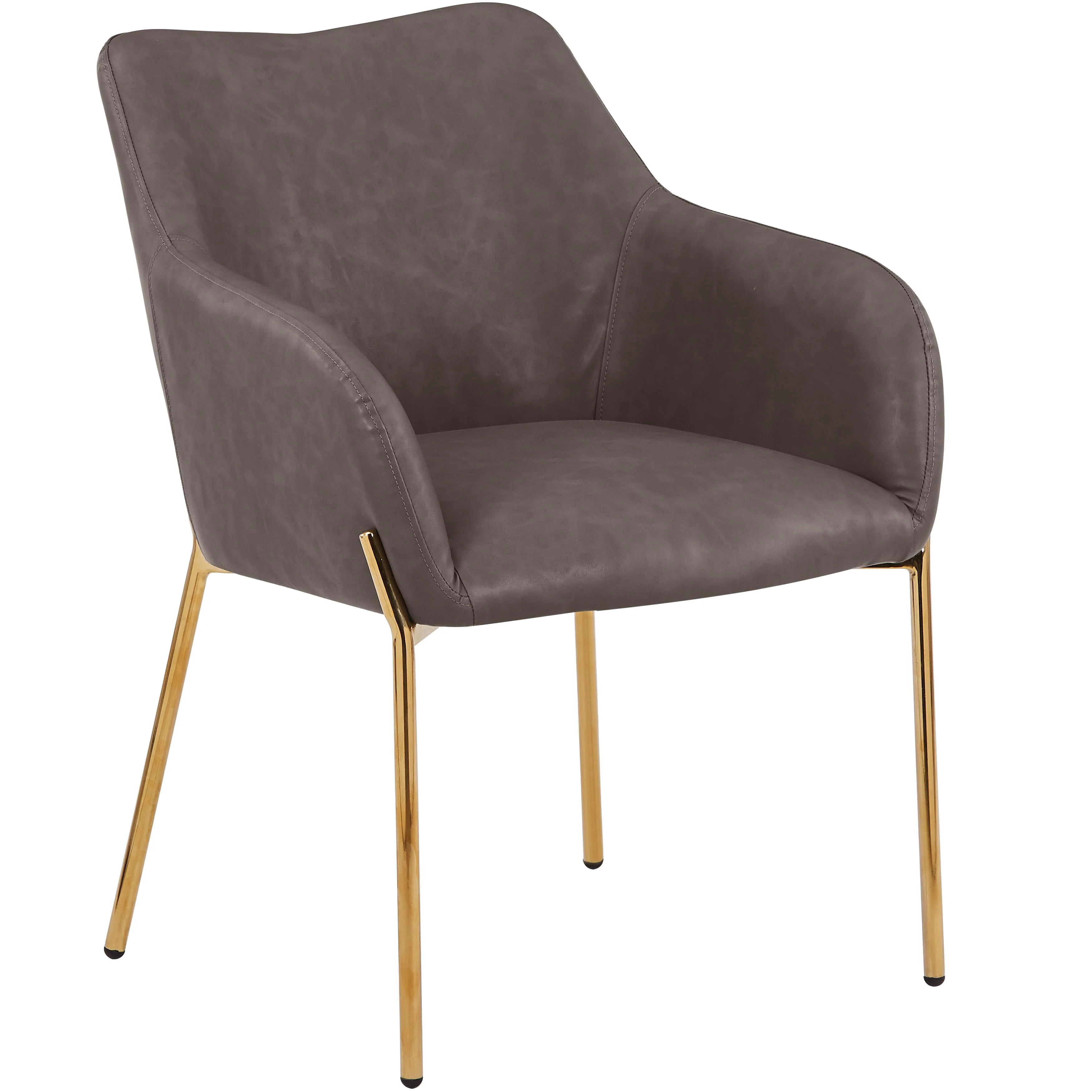 Zaire Collection Modern Dining Chair, Gold Legs and CHarcoal Fabric