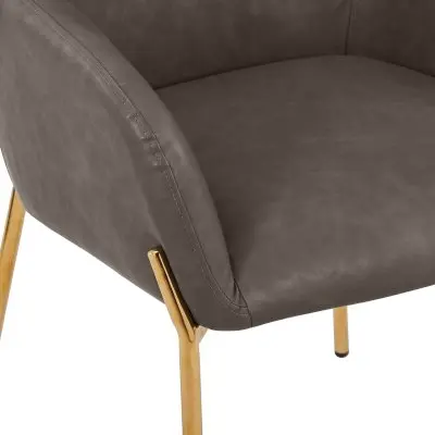 Zaire Collection Modern Dining Chair, Gold Legs and CHarcoal Fabric
