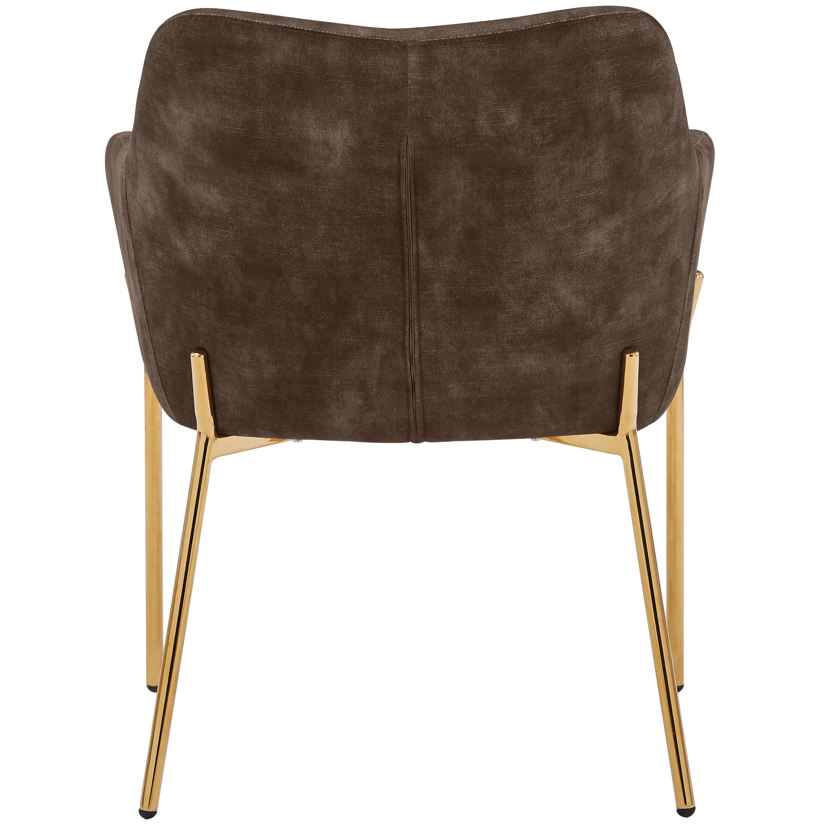 Zaire Collection Modern Dining Chair, Gold Legs and Dark Brown Velvet