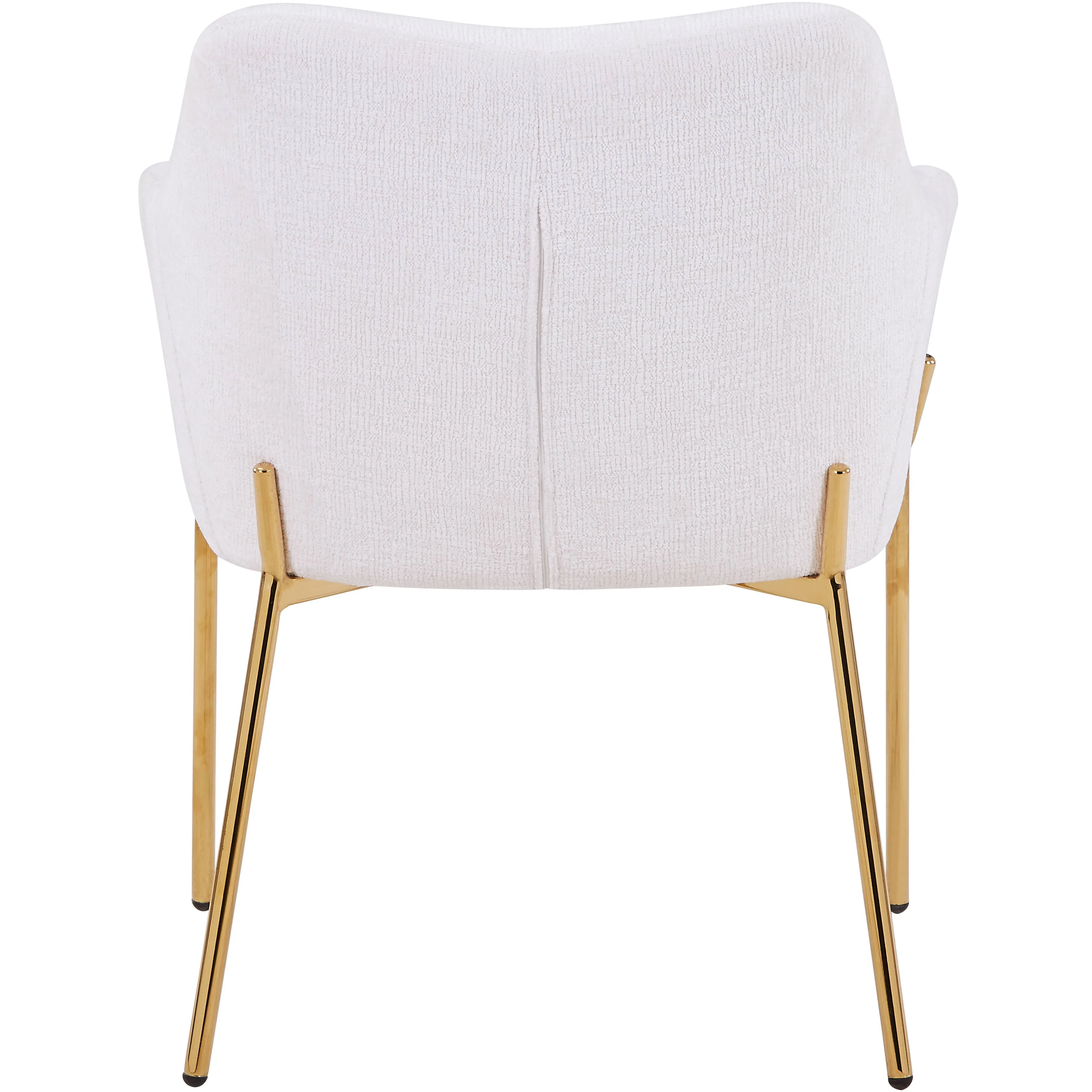 Zaire Collection Modern Dining Chair, Gold Legs and White Boucle