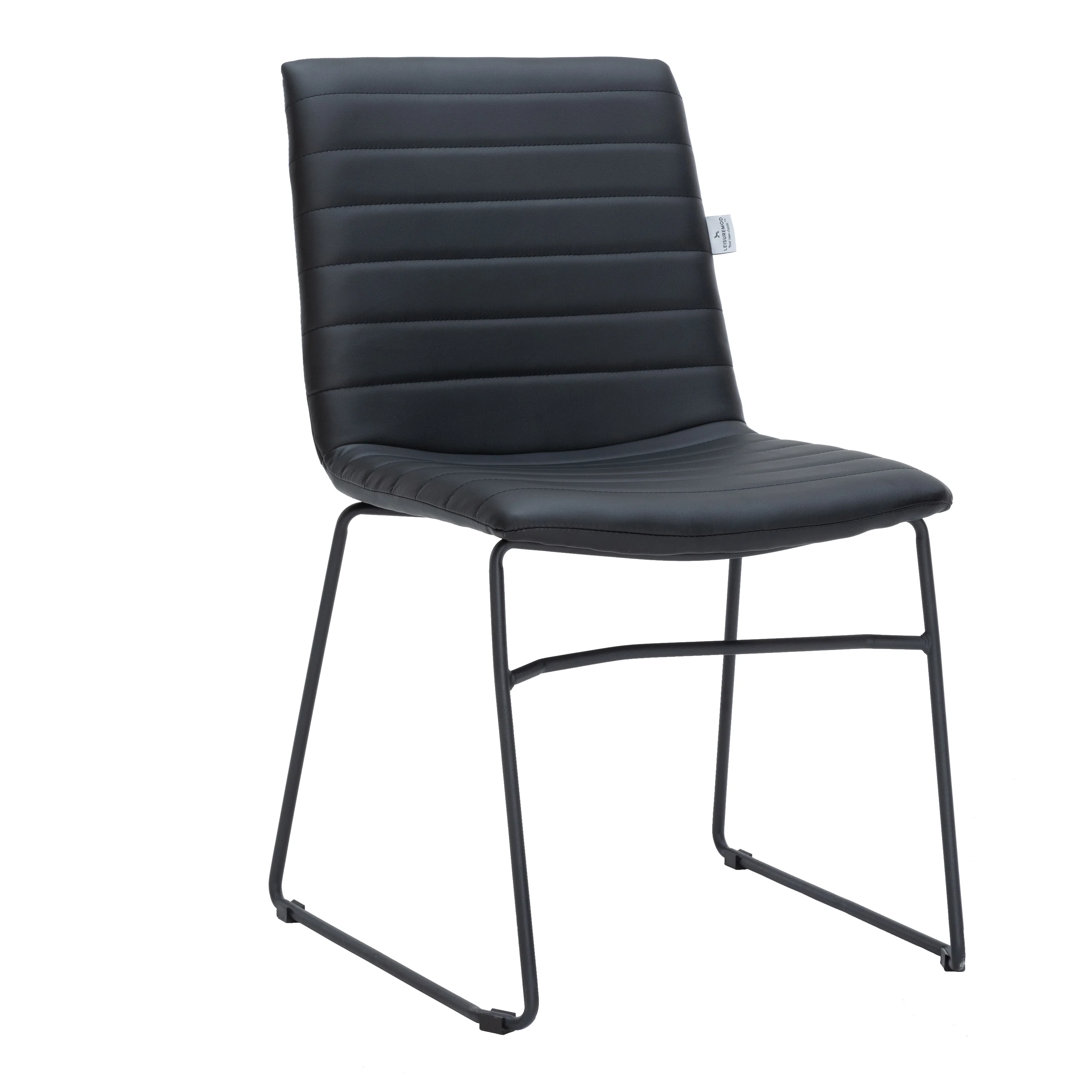 Zylar Series Office Guest Chair in Black Leather