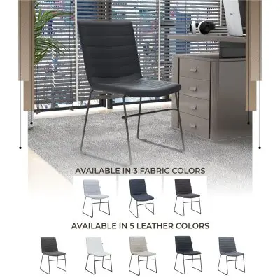 Zylar Series Office Guest Chair in Black Leather