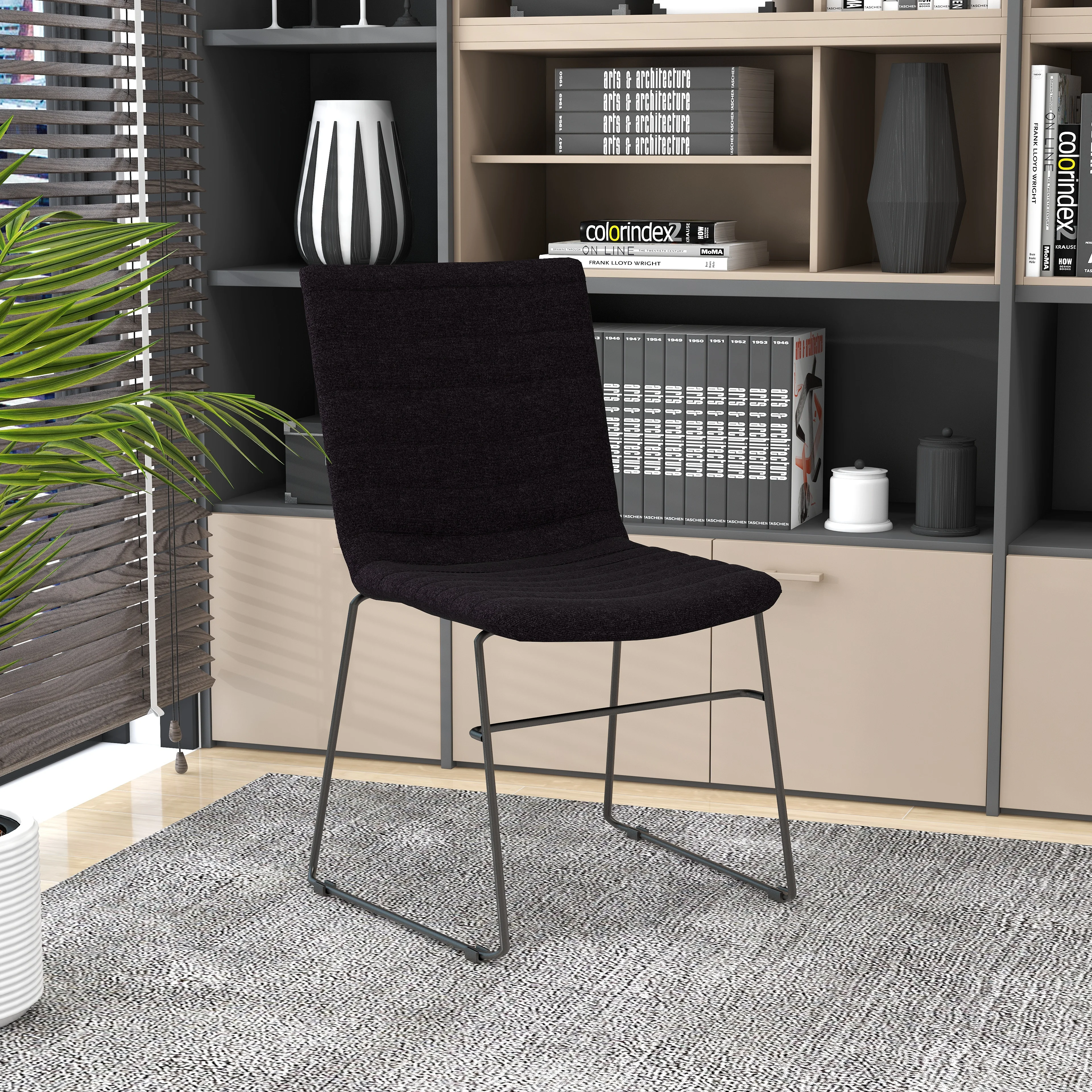 Zylar Series Office Guest Chair in Brown Fabric