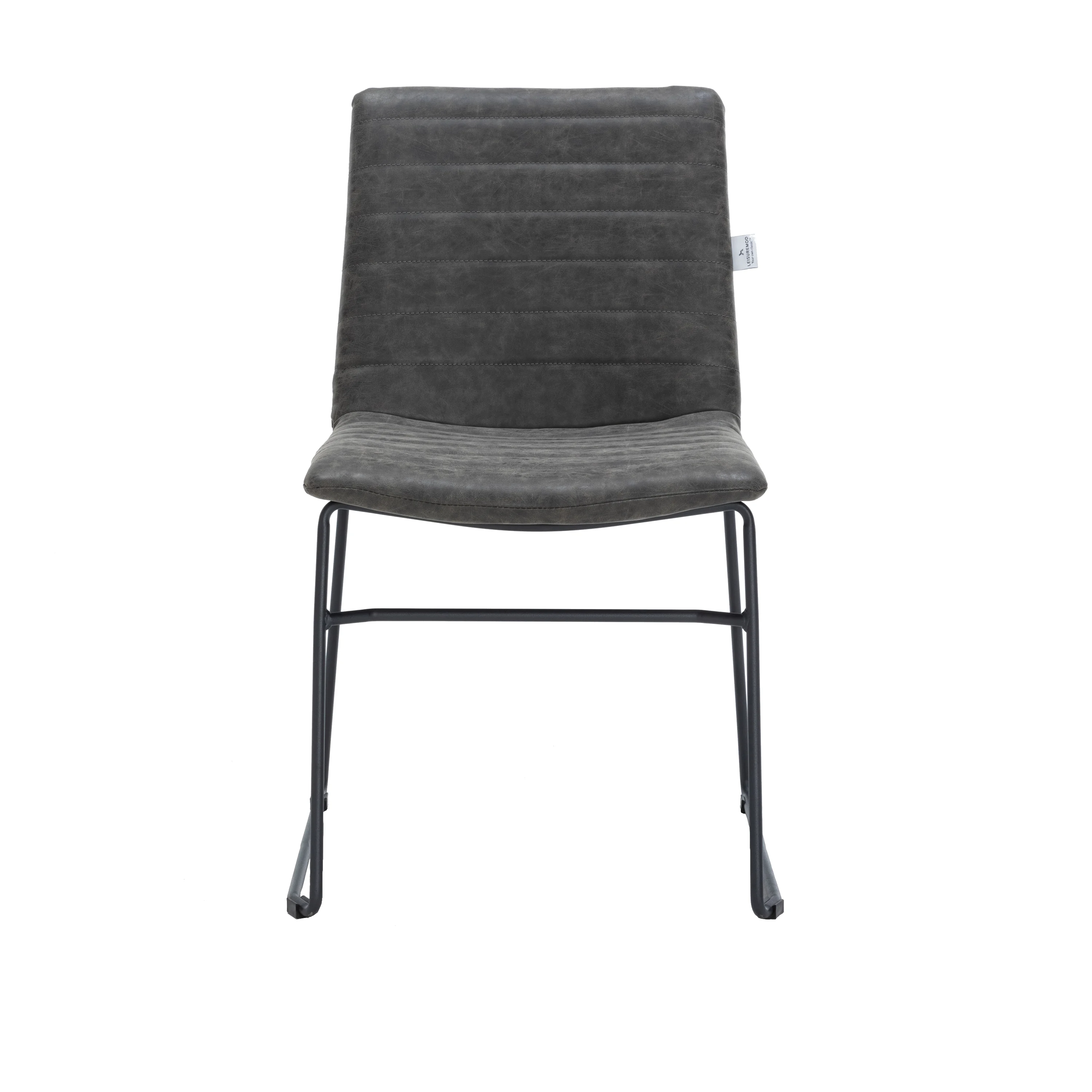 Zylar Series Office Guest Chair in Charcoal Leather