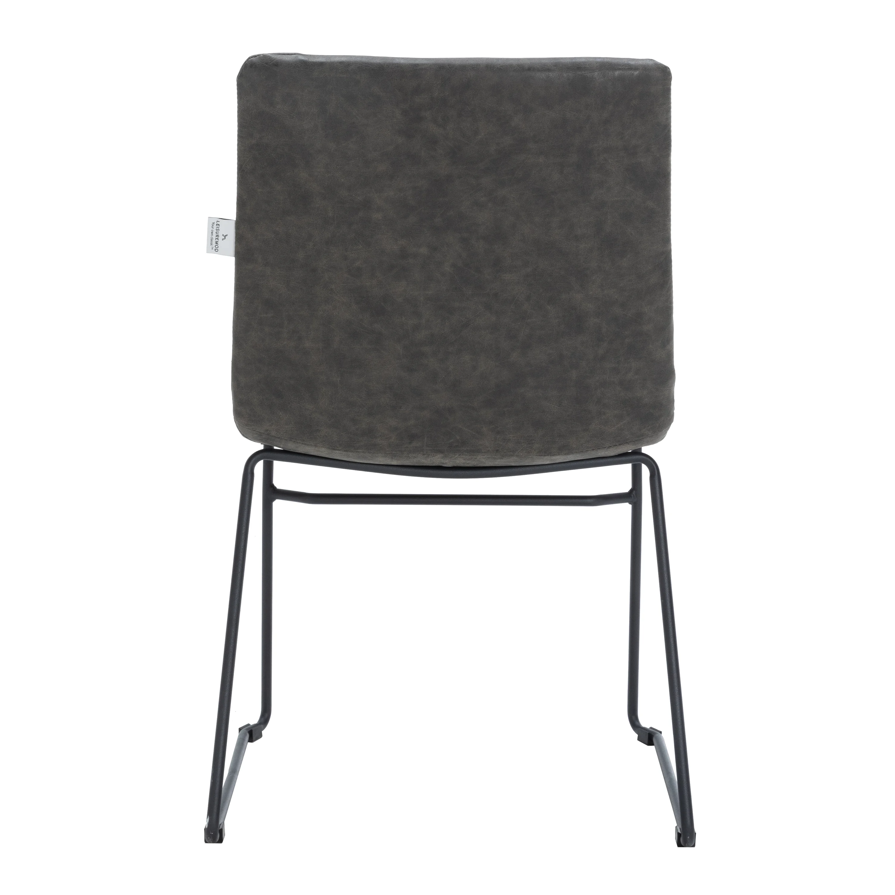 Zylar Series Office Guest Chair in Charcoal Leather