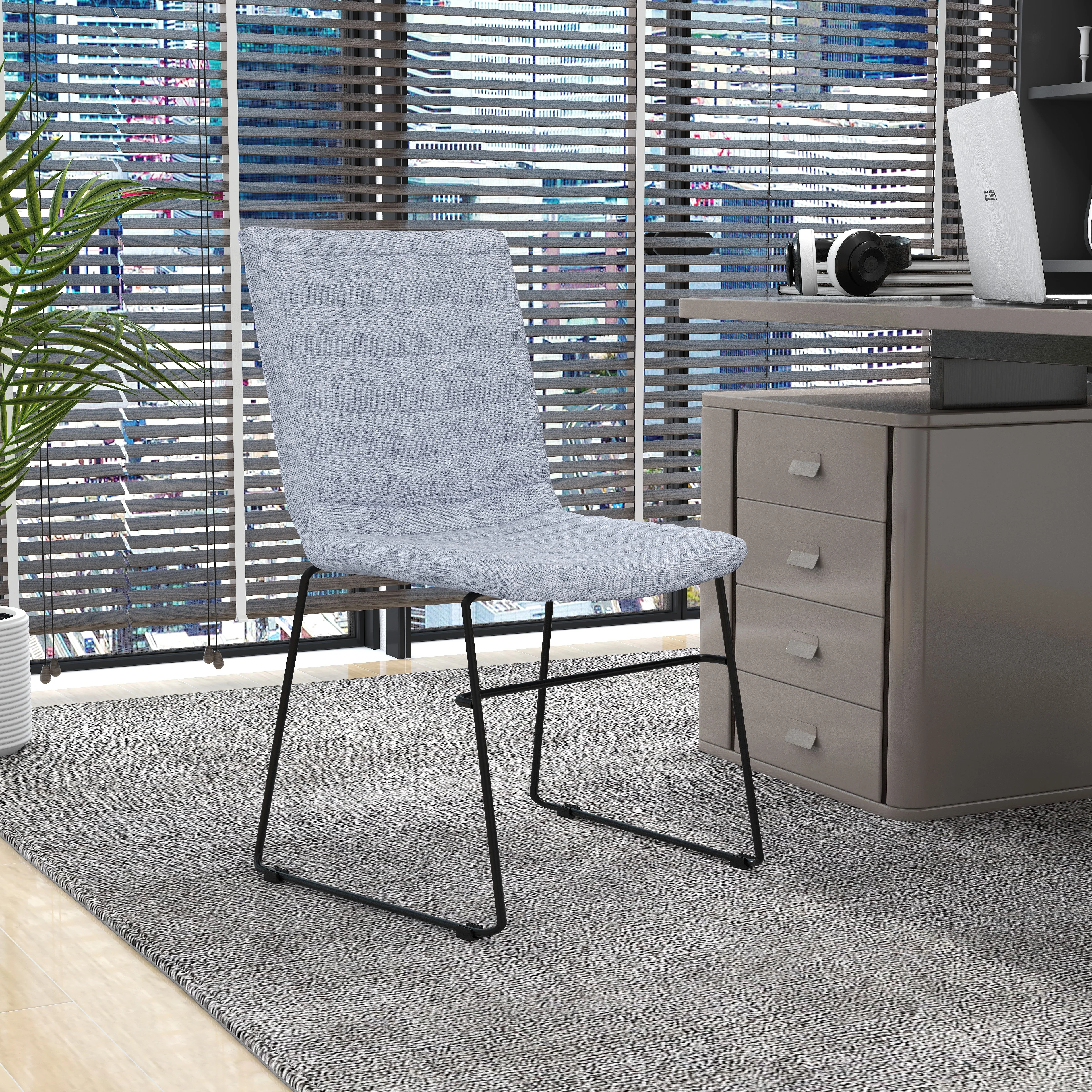 Zylar Series Office Guest Chair in Grey Fabric