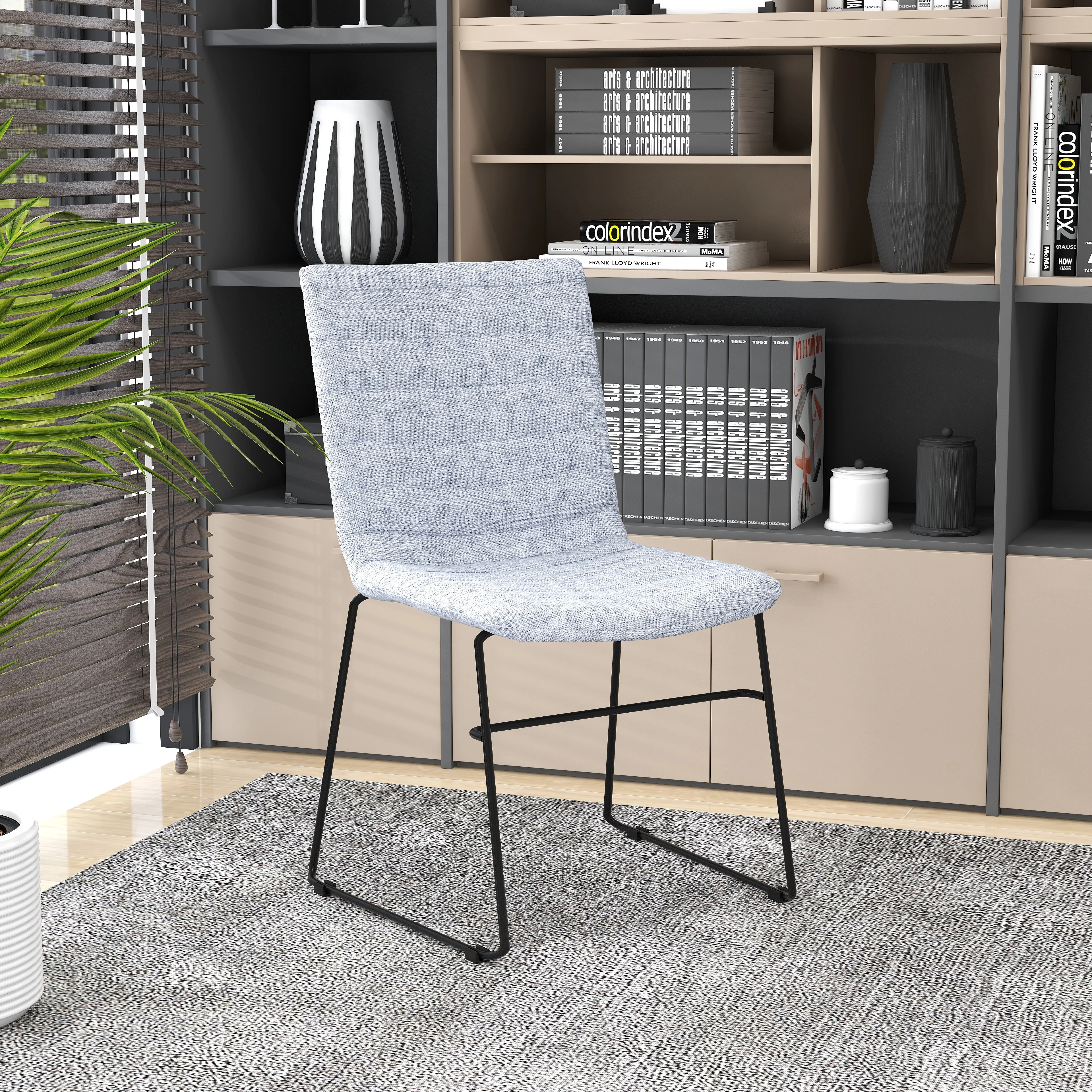 Zylar Series Office Guest Chair in Grey Fabric