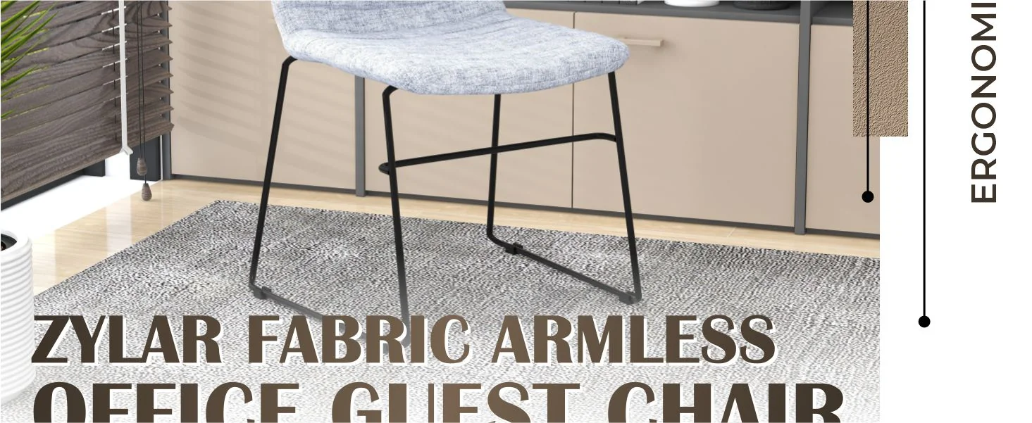 Zylar Series Office Guest Chair in Grey Fabric