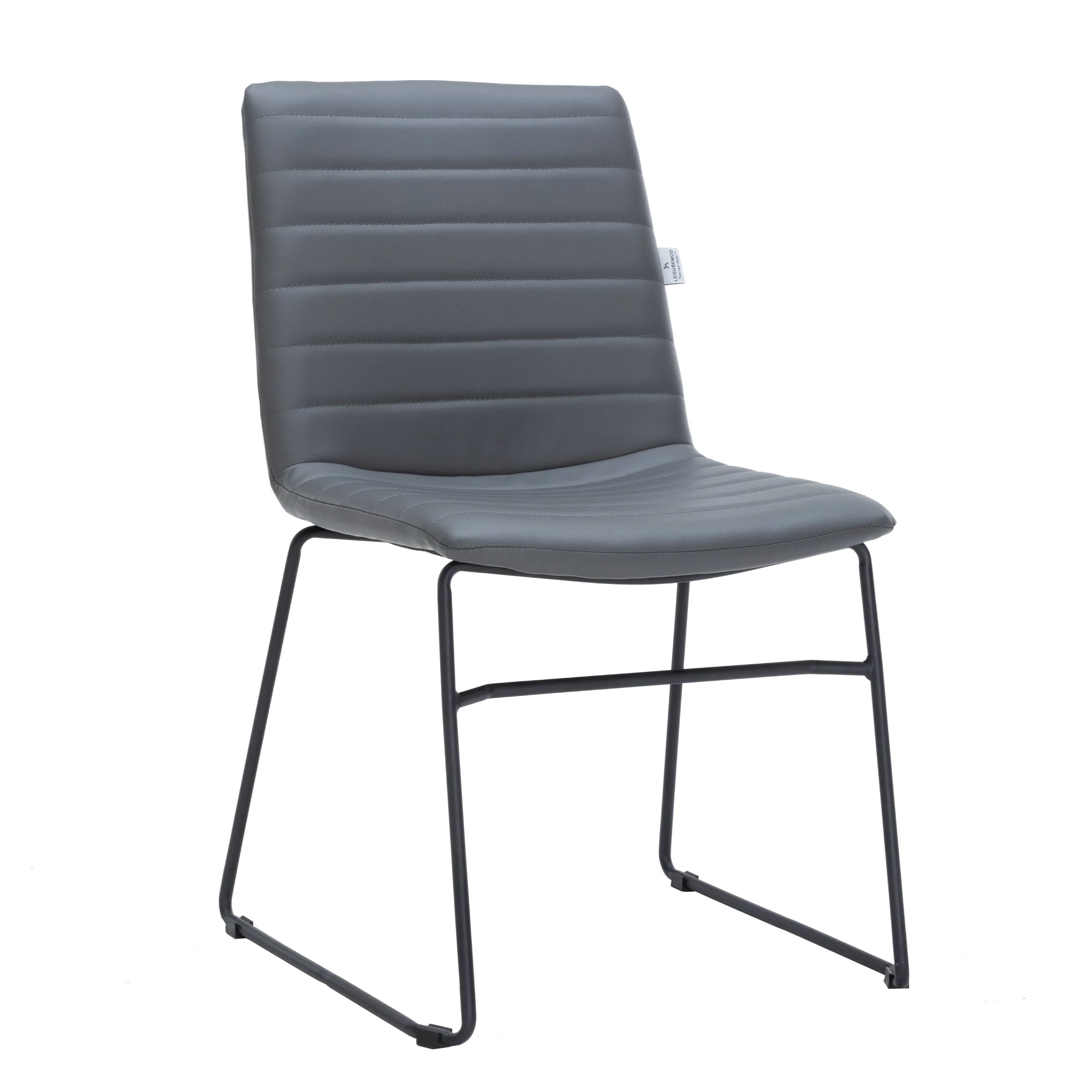 Zylar Series Office Guest Chair in Grey Leather