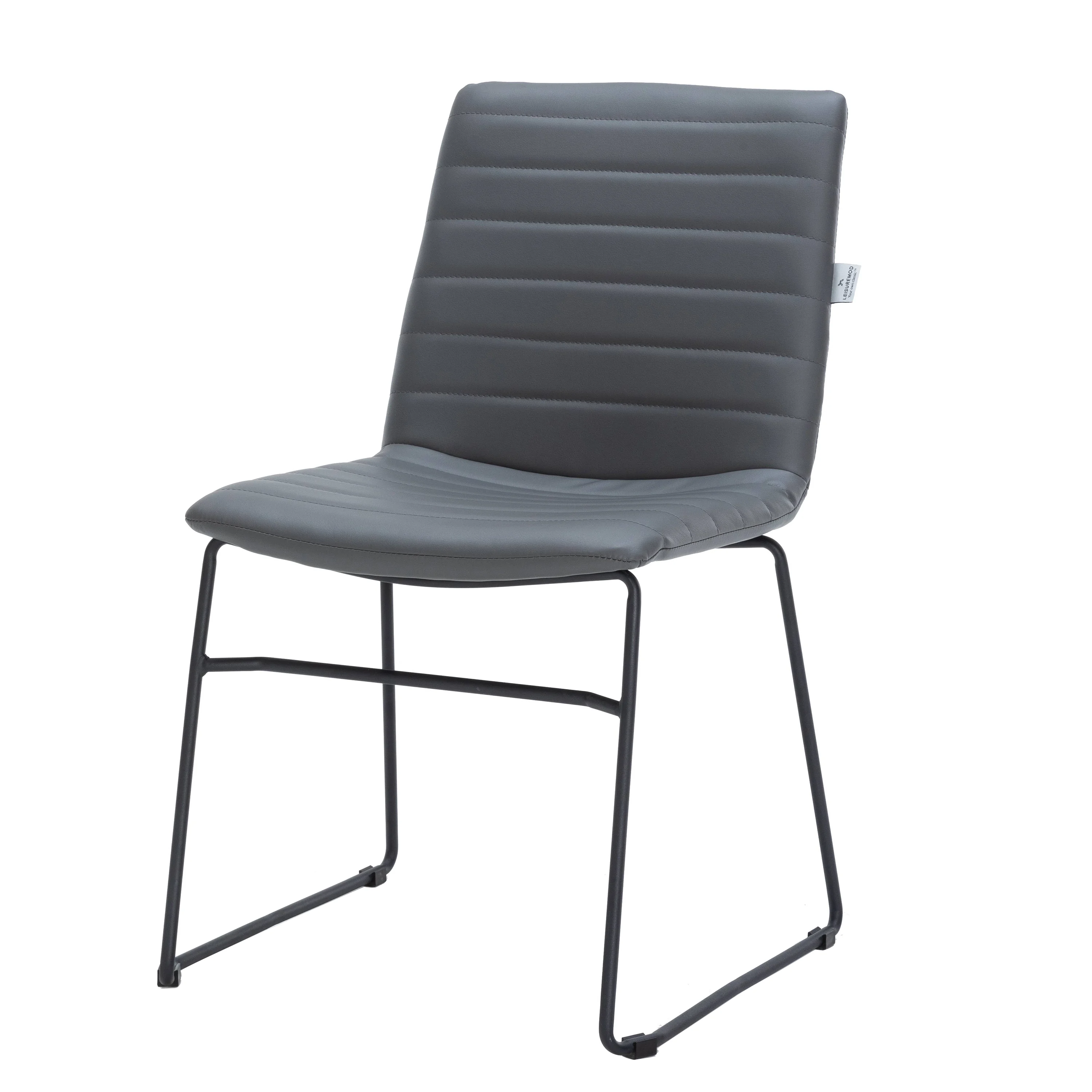 Zylar Series Office Guest Chair in Grey Leather