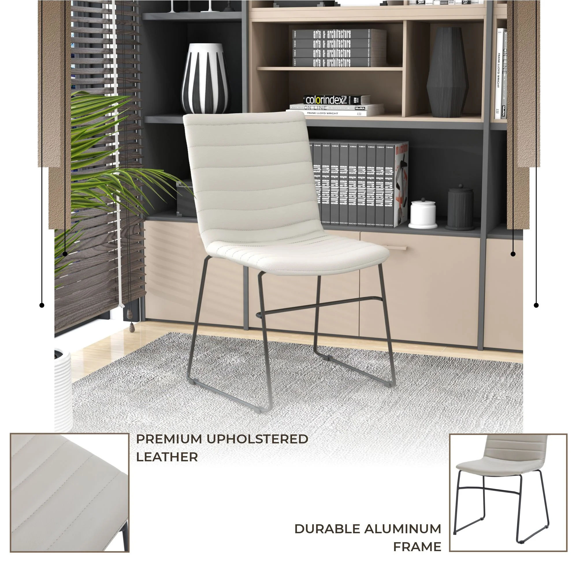 Zylar Series Office Guest Chair in Tan Leather