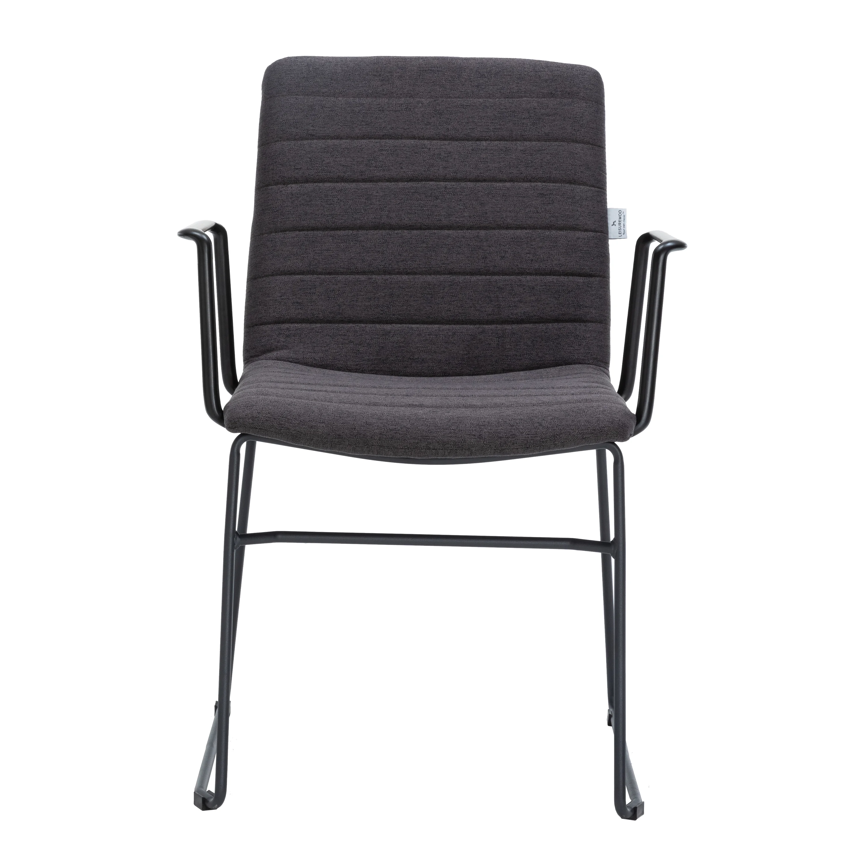 Zylar Series Office Guest Arm Chair in Brown Fabric