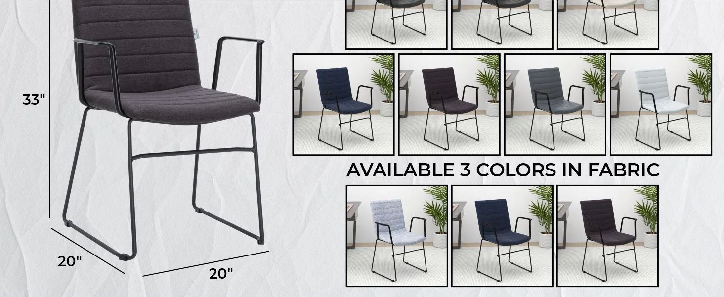 Zylar Series Office Guest Arm Chair in Brown Fabric