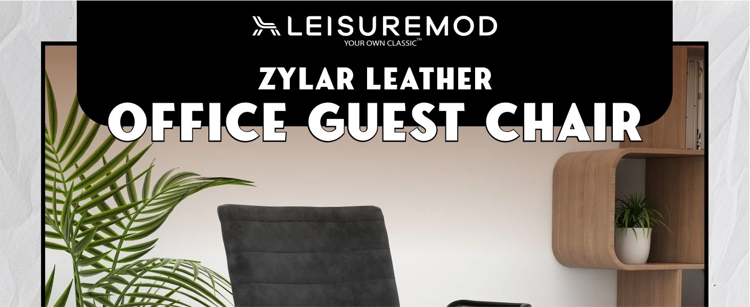 Zylar Series Office Guest Arm Chair in Charcoal Leather