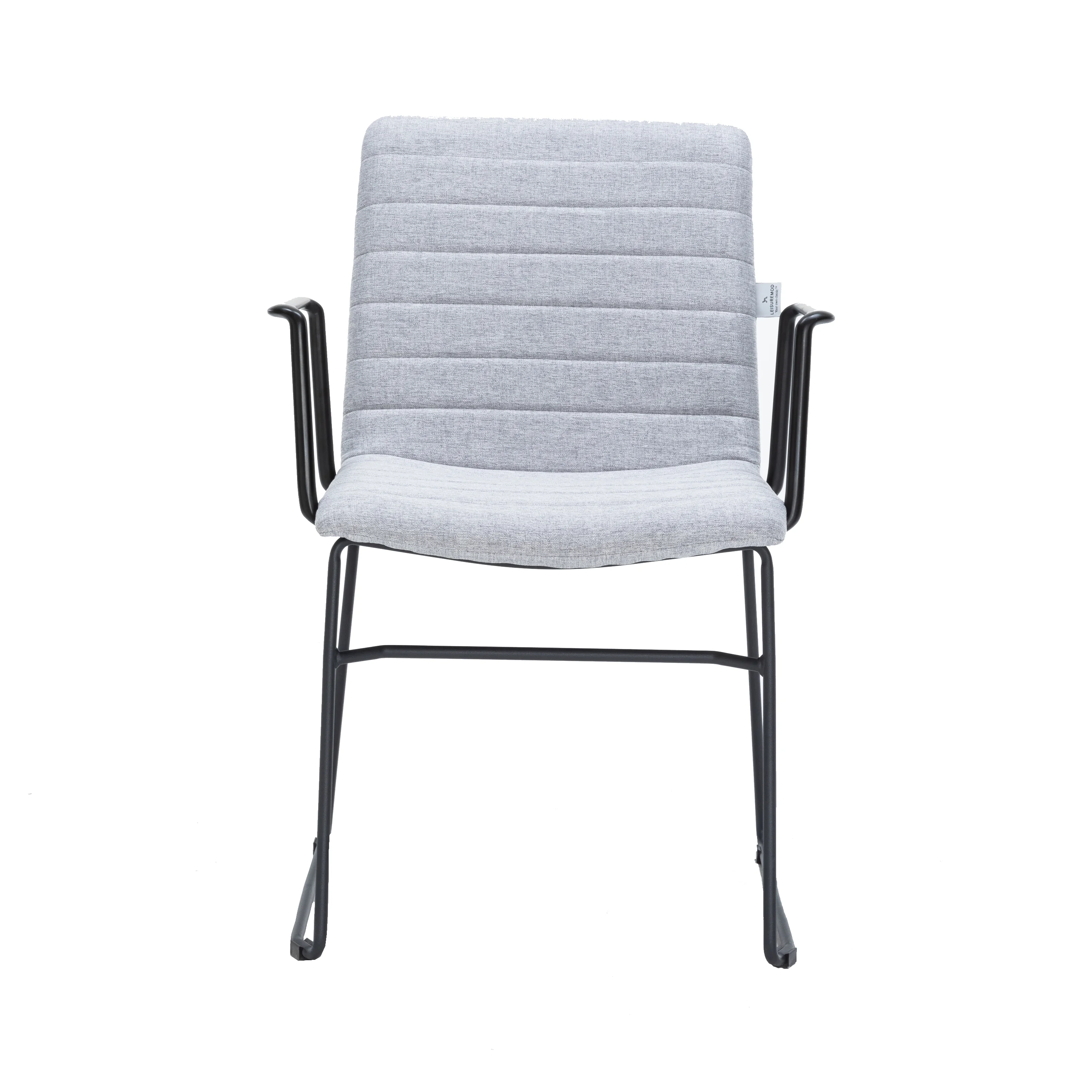 Zylar Series Office Guest Arm Chair in Grey Fabric
