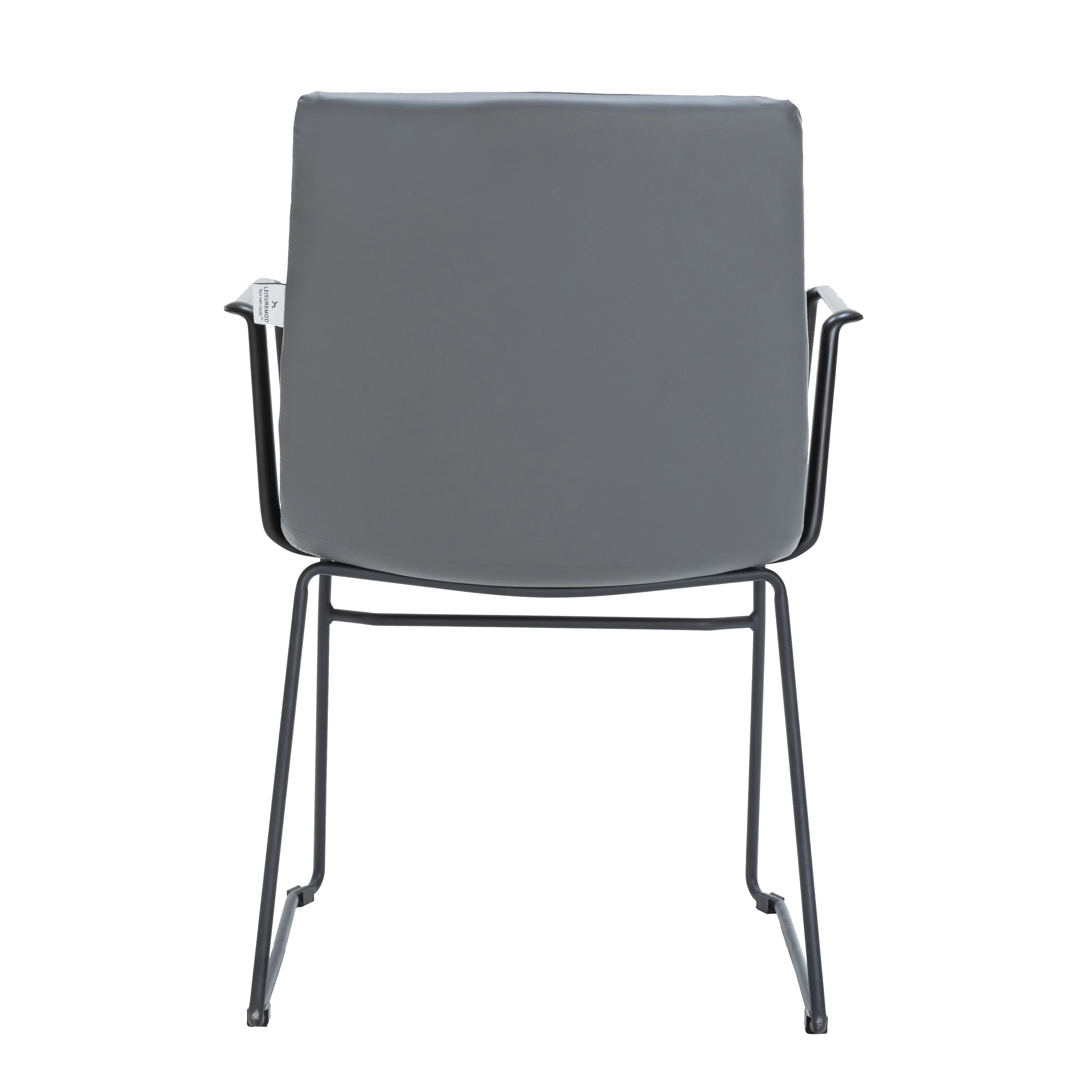 Zylar Series Office Guest Arm Chair in Grey Leather