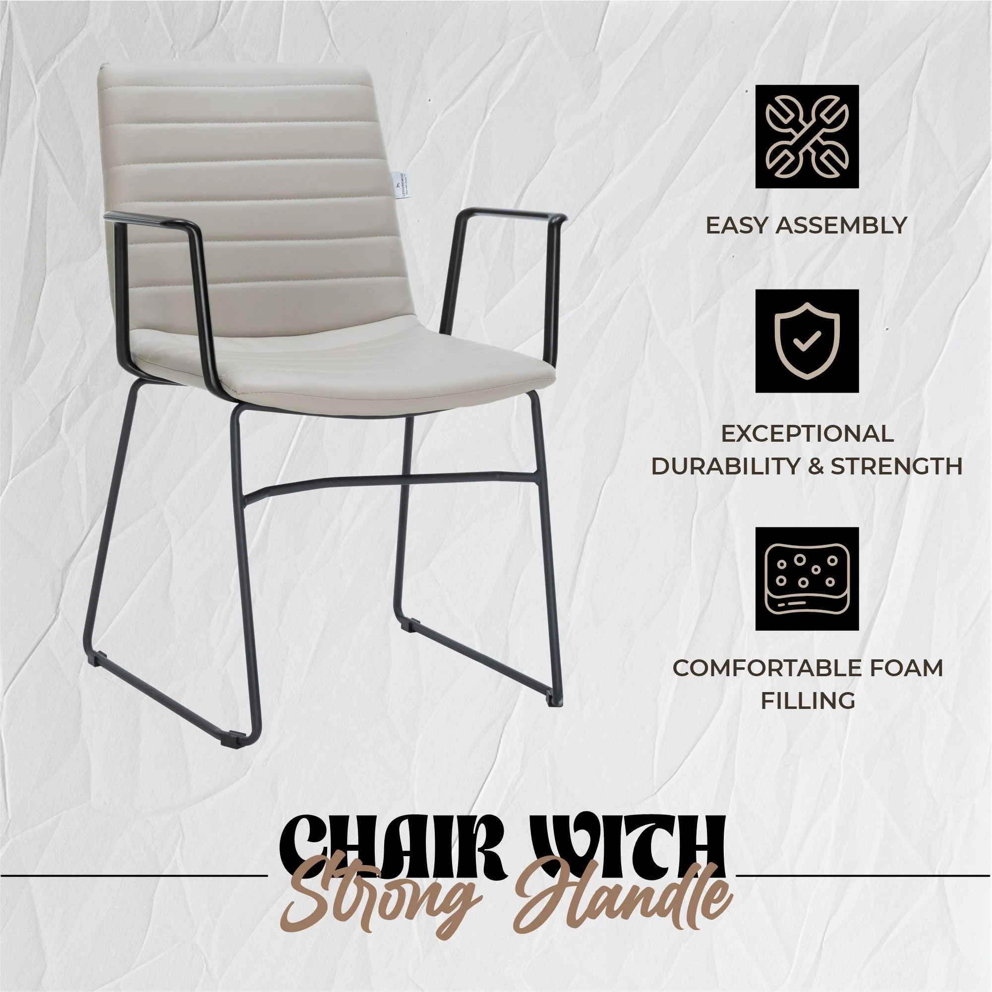 Zylar Series Office Guest Arm Chair in Tan Leather