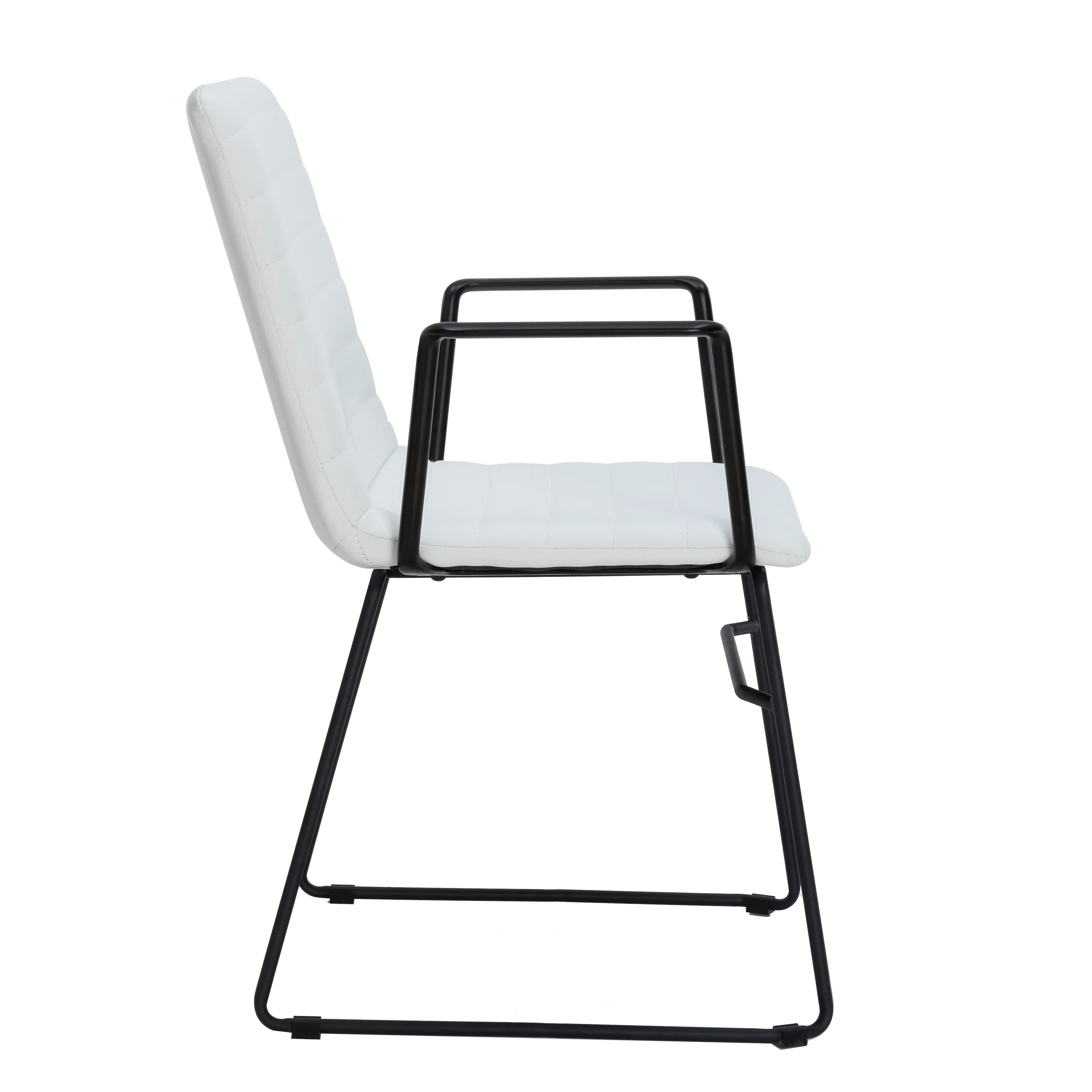 Zylar Series Office Guest Arm Chair in White Leather