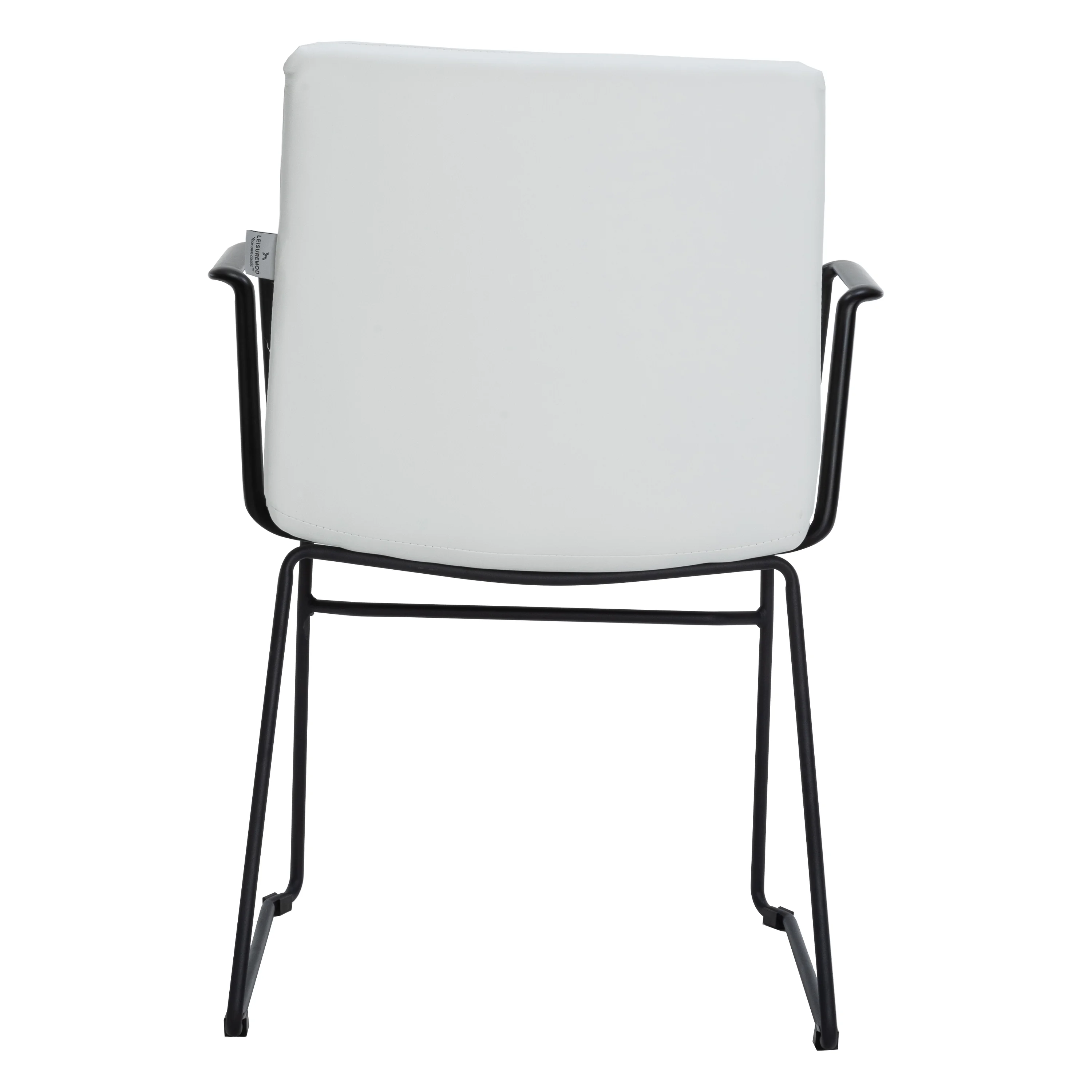 Zylar Series Office Guest Arm Chair in White Leather