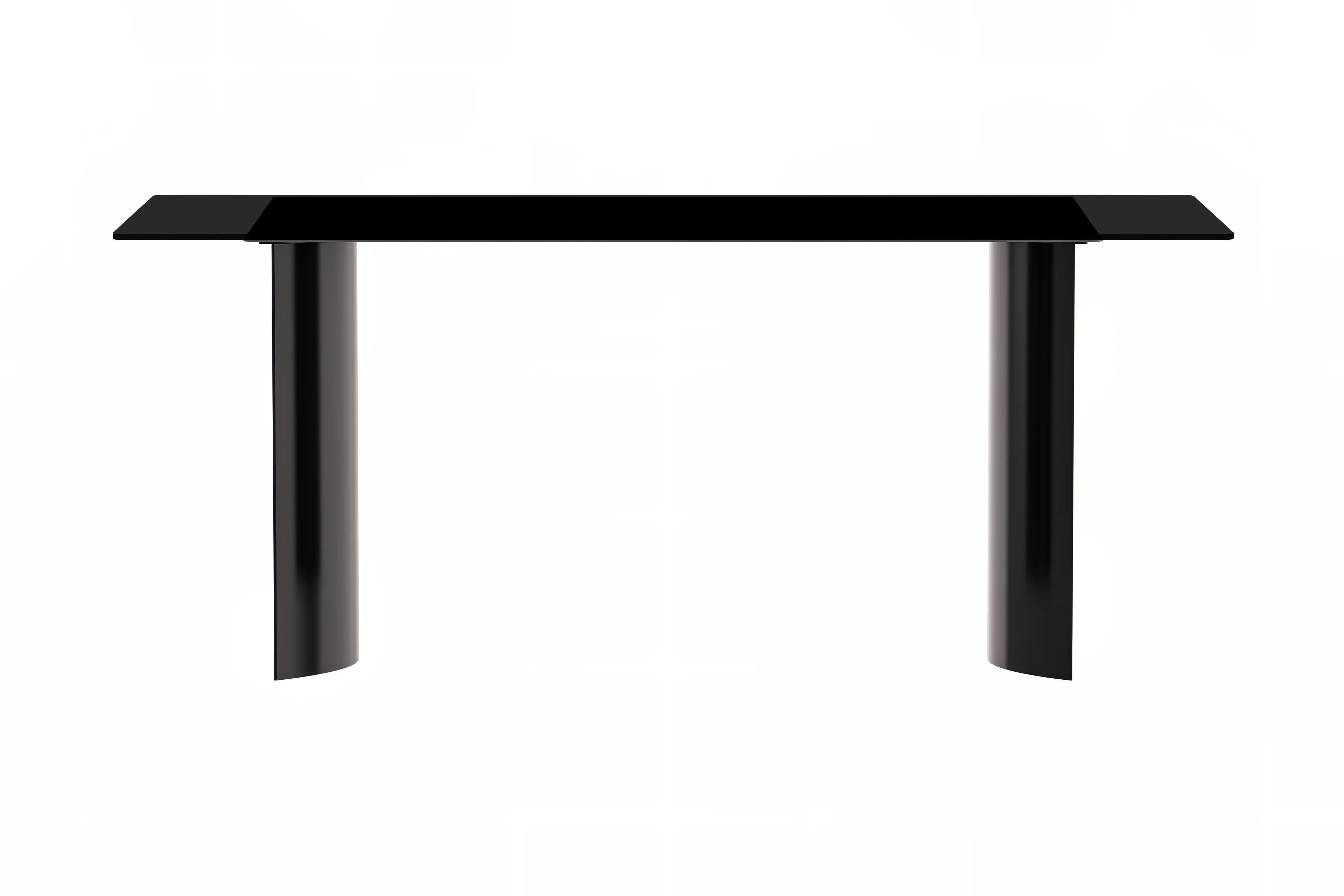 Zevro Series Round Dining Table Black Base with 60 Round Solid White Sintered Stone Top