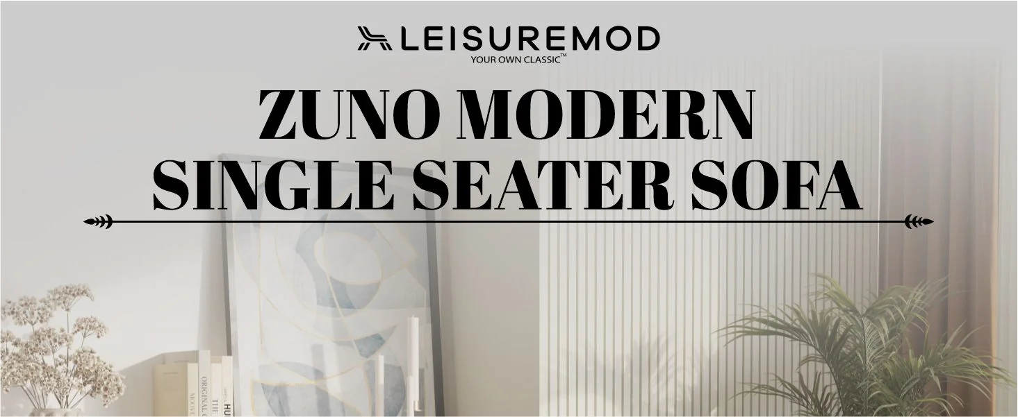 Zuno Collection Modern Single Seater Sofa in Light Grey Velvet