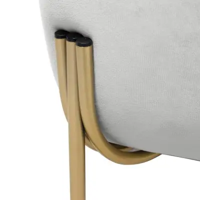 Zuno Collection Modern Single Seater Sofa in Light Grey Velvet