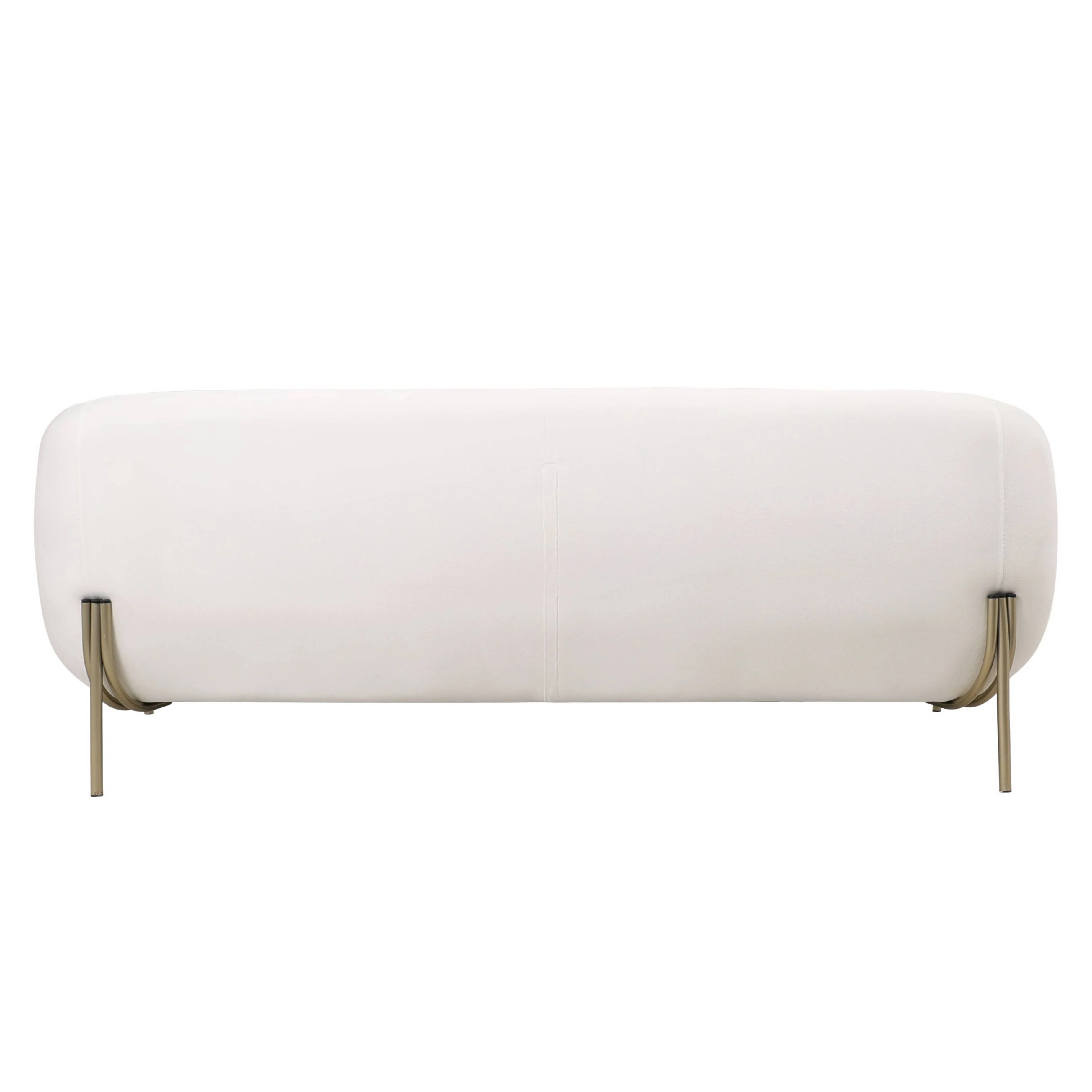 Zuno Three-Seater Sofa Upholstered in Velvet Wide Couch with Powder-Coated Gold Iron Legs Padded Seat