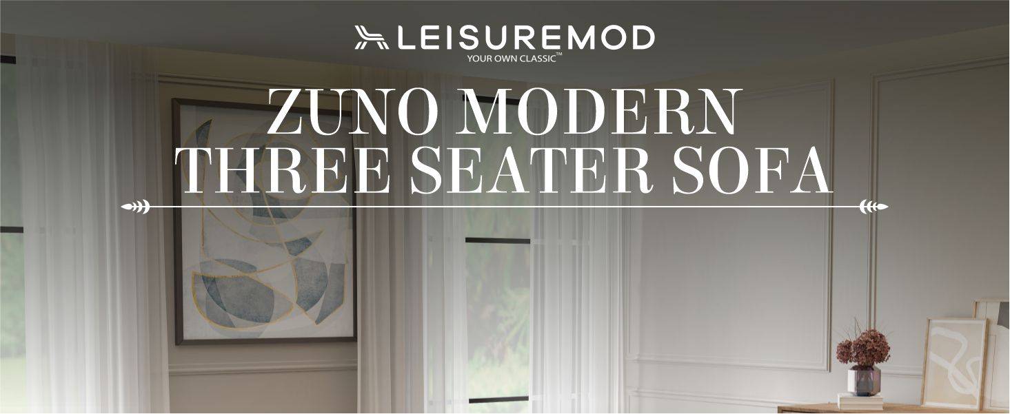 Zuno Three-Seater Sofa Upholstered in Velvet Wide Couch with Powder-Coated Gold Iron Legs Padded Seat