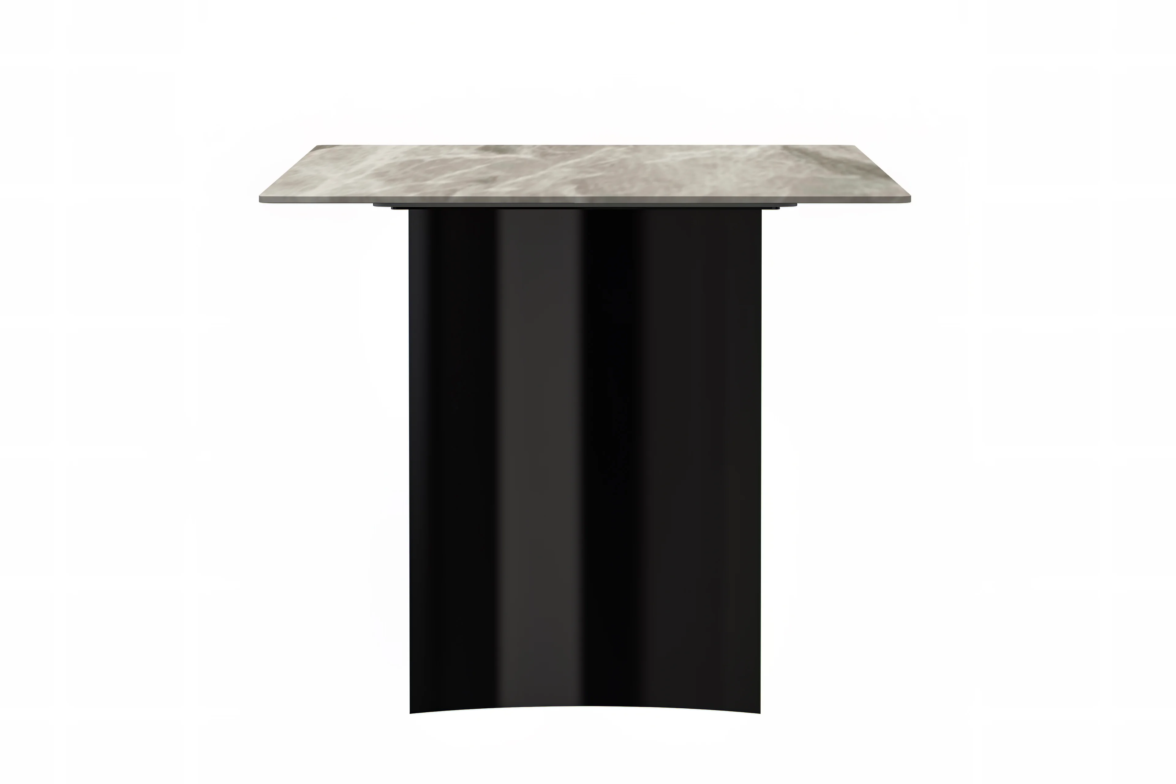 Zara Series Modern Dining Table Black Stainless Steel Base, With 55 Deep Grey Sintered Stone Top