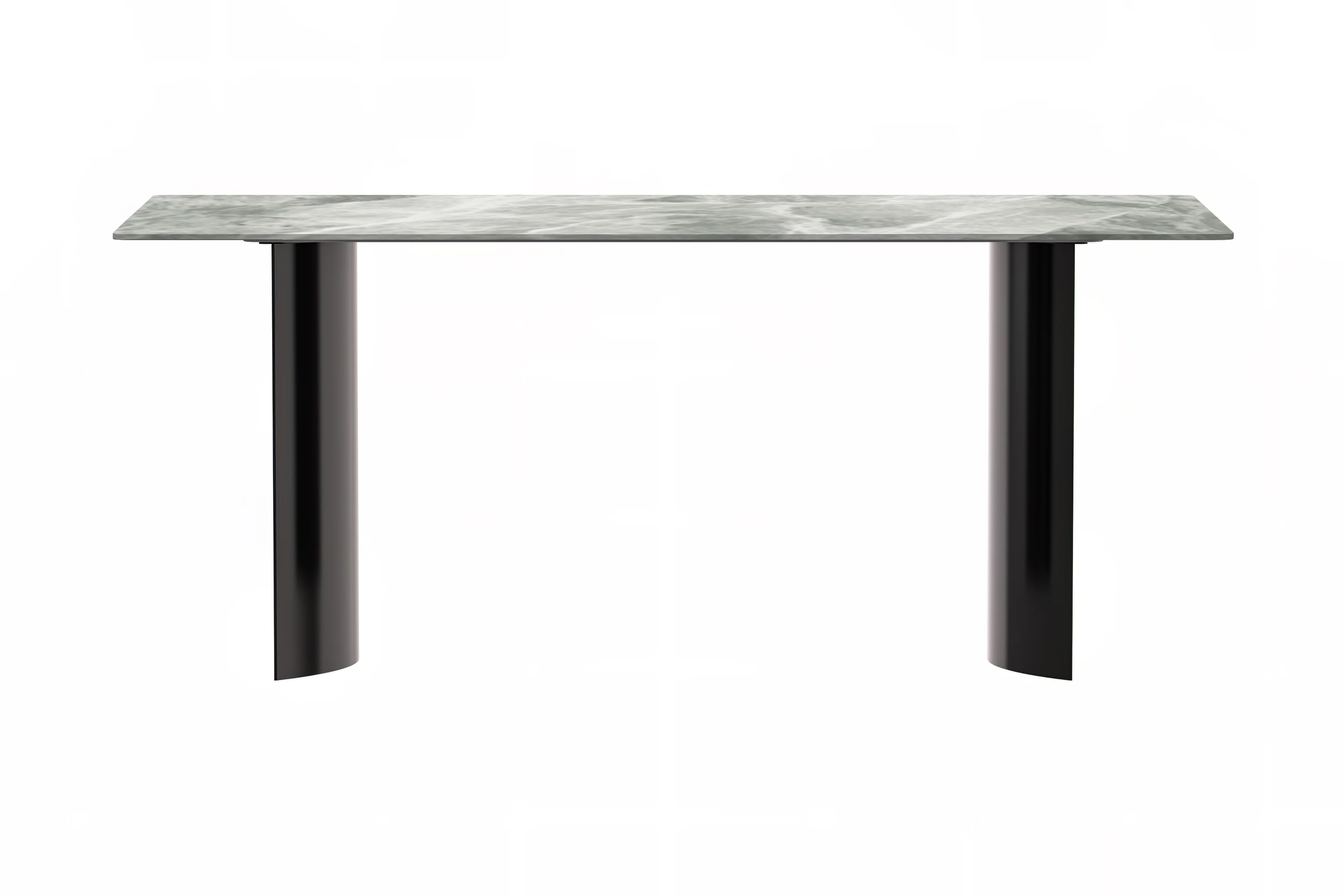 Zara Series Modern Dining Table Black Stainless Steel Base, With 55 Light Grey Sintered Stone Top