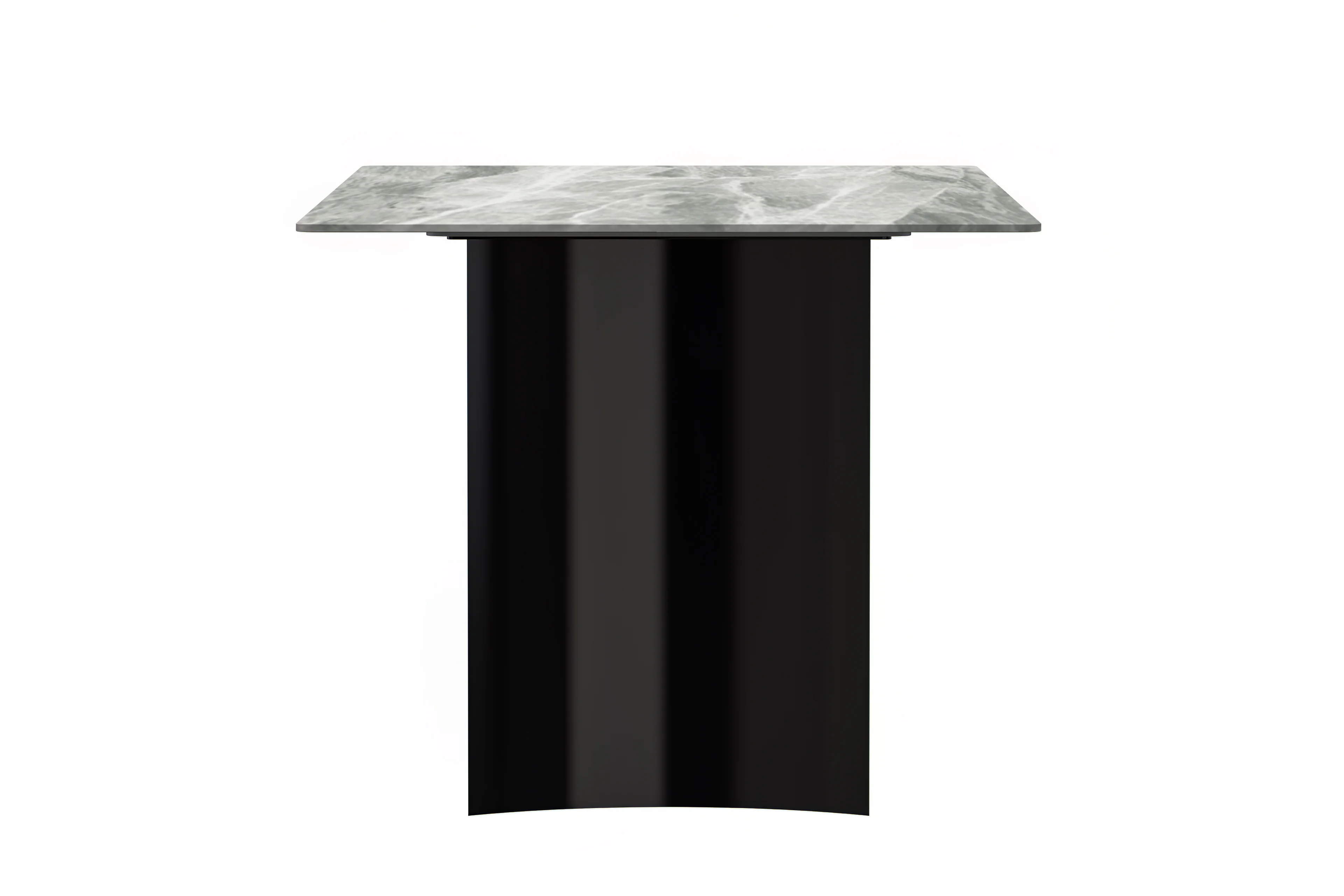Zara Series Modern Dining Table Black Stainless Steel Base, With 55 Light Grey Sintered Stone Top