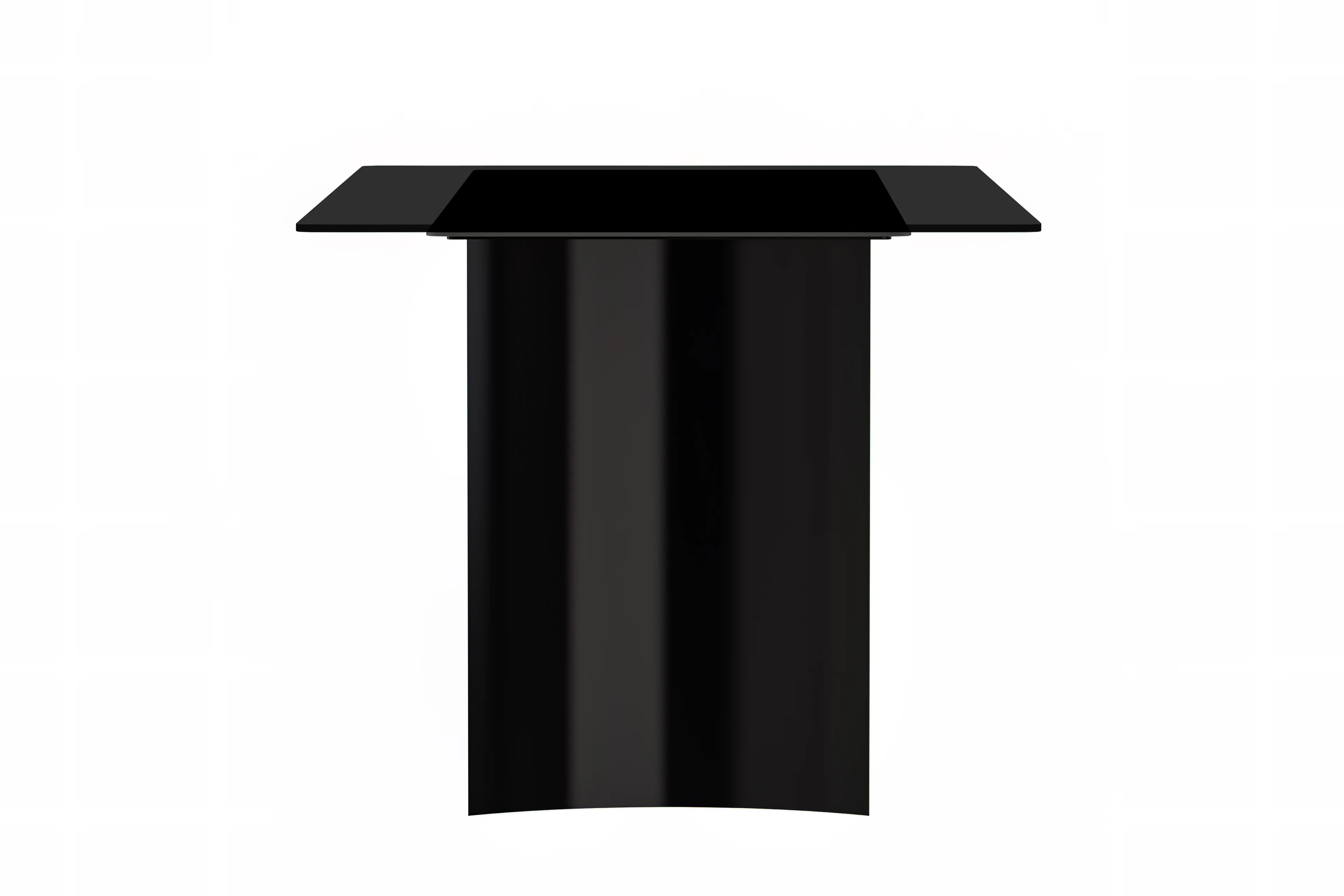 Zara Series Modern Dining Table Black Stainless Steel Base, With 71 Black Glass Top