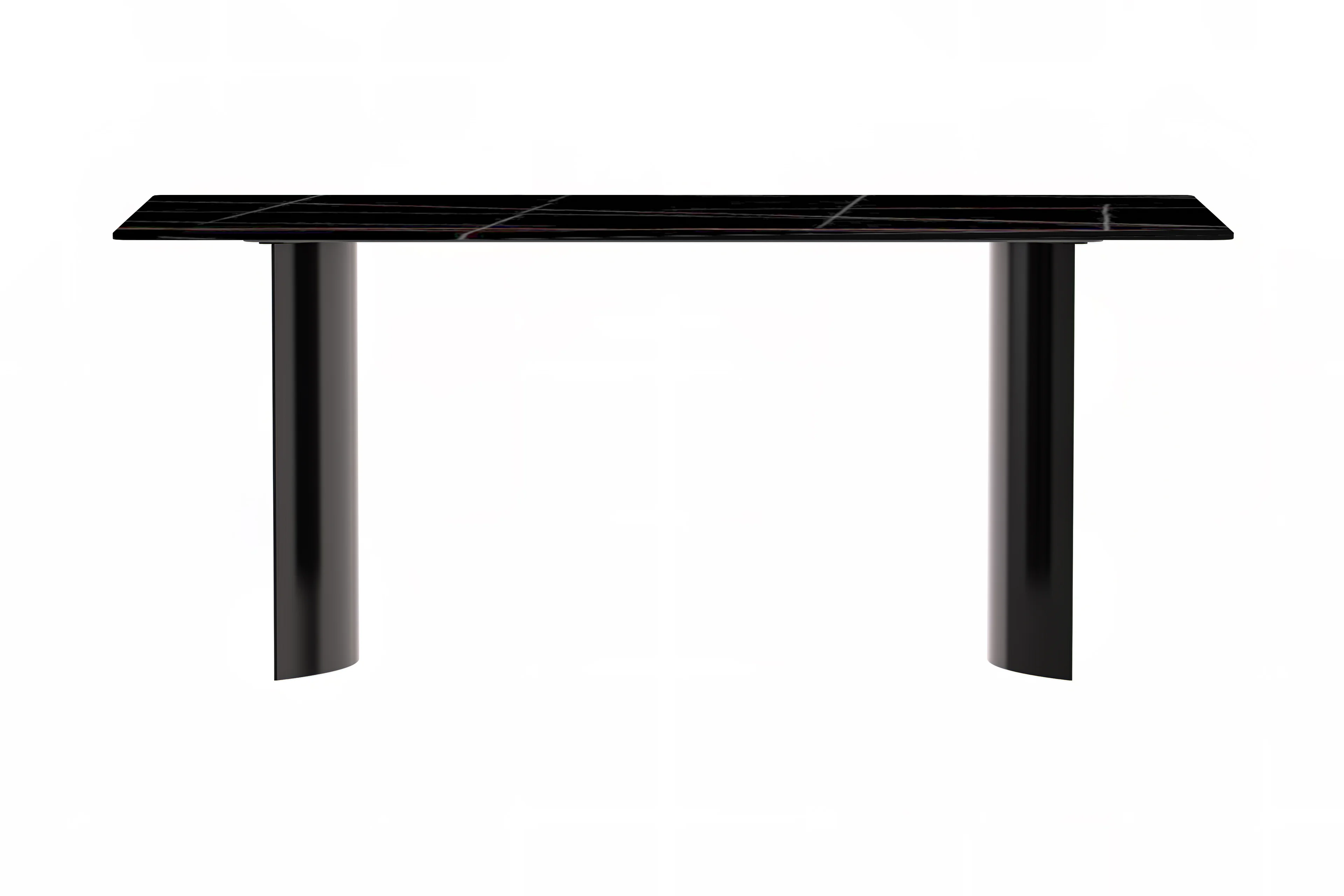 Zara Series Modern Dining Table Black Stainless Steel Base, With 71 Black/Gold Sintered Stone Top