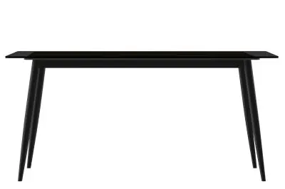 Zayle Series Modern Dining Table Black Base, With 55 Black Glass Top