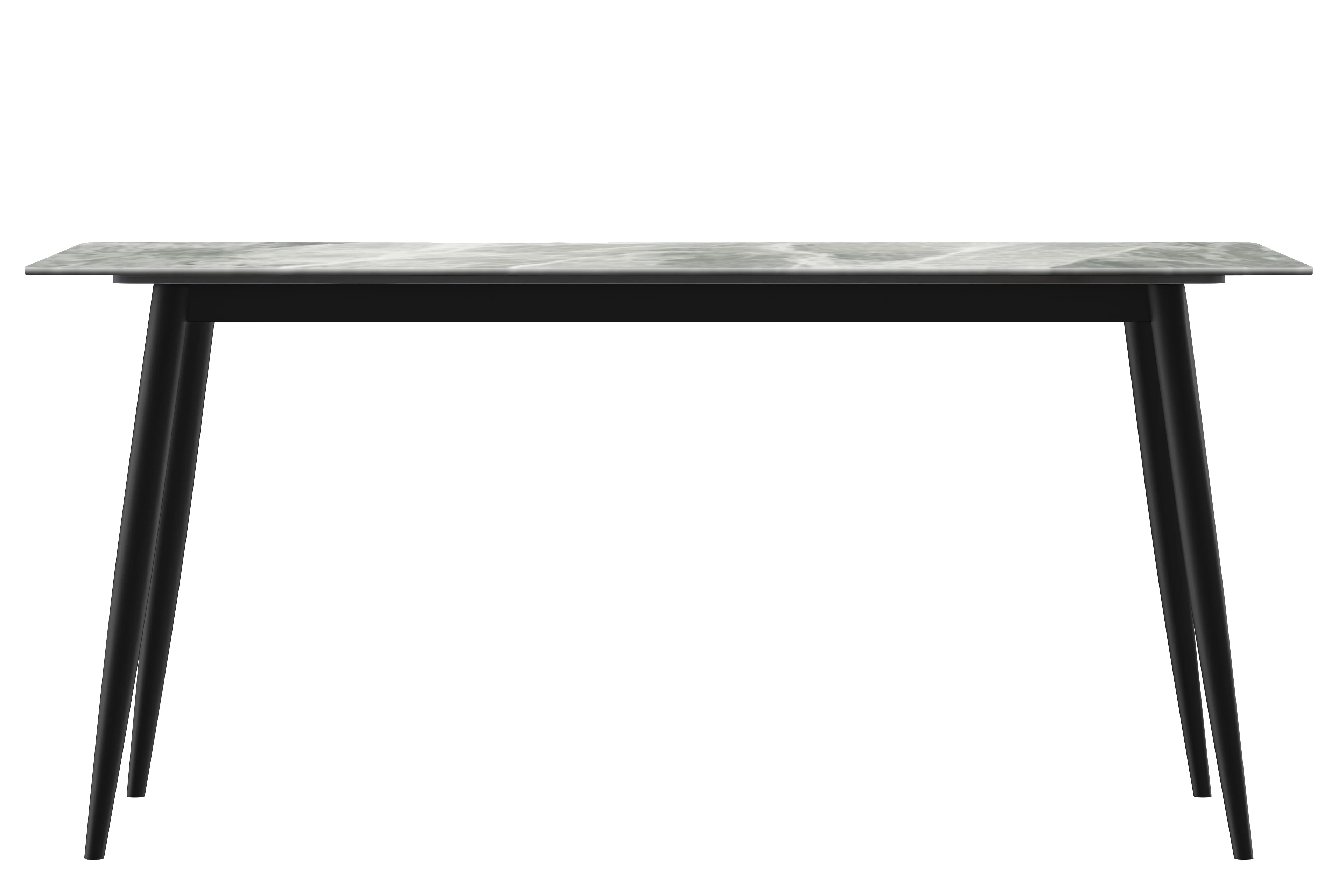 Zayle Series Modern Dining Table Black Base, With 55 Light Grey Sintered Stone Top