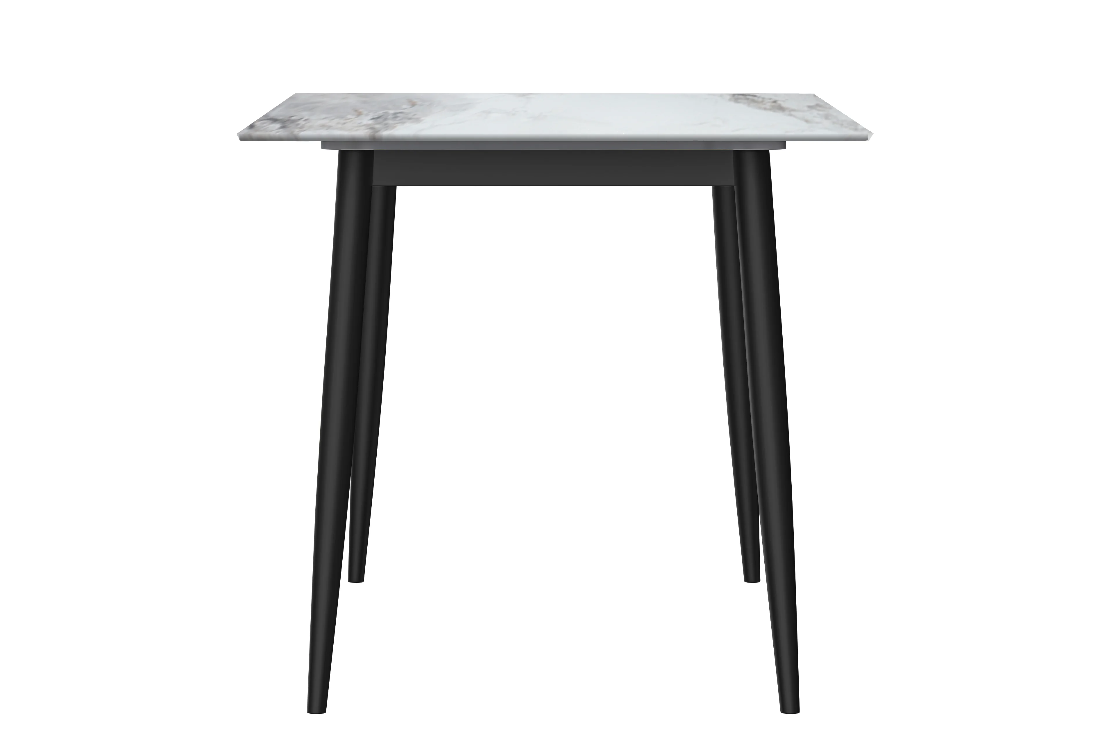 Zayle Series Modern Dining Table Black Base, With 55 Medium Grey Sintered Stone Top