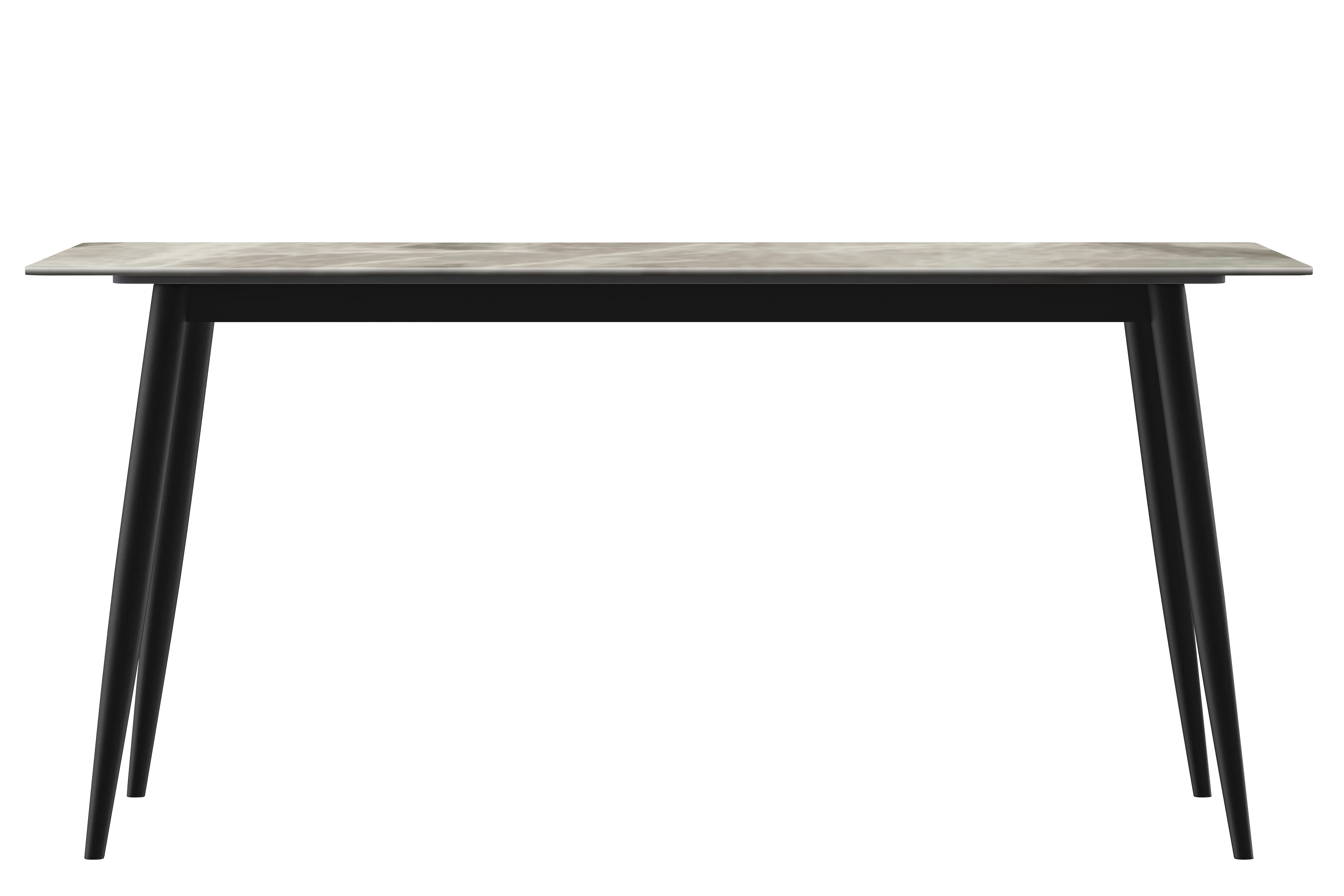 Zayle Series Modern Dining Table Black Base, With 62 Deep Grey Sintered Stone Top