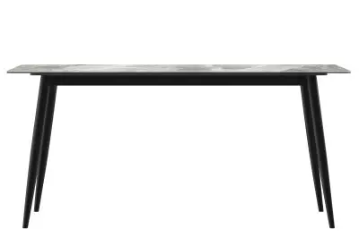 Zayle Series Modern Dining Table Black Base, With 62 Light Grey Sintered Stone Top