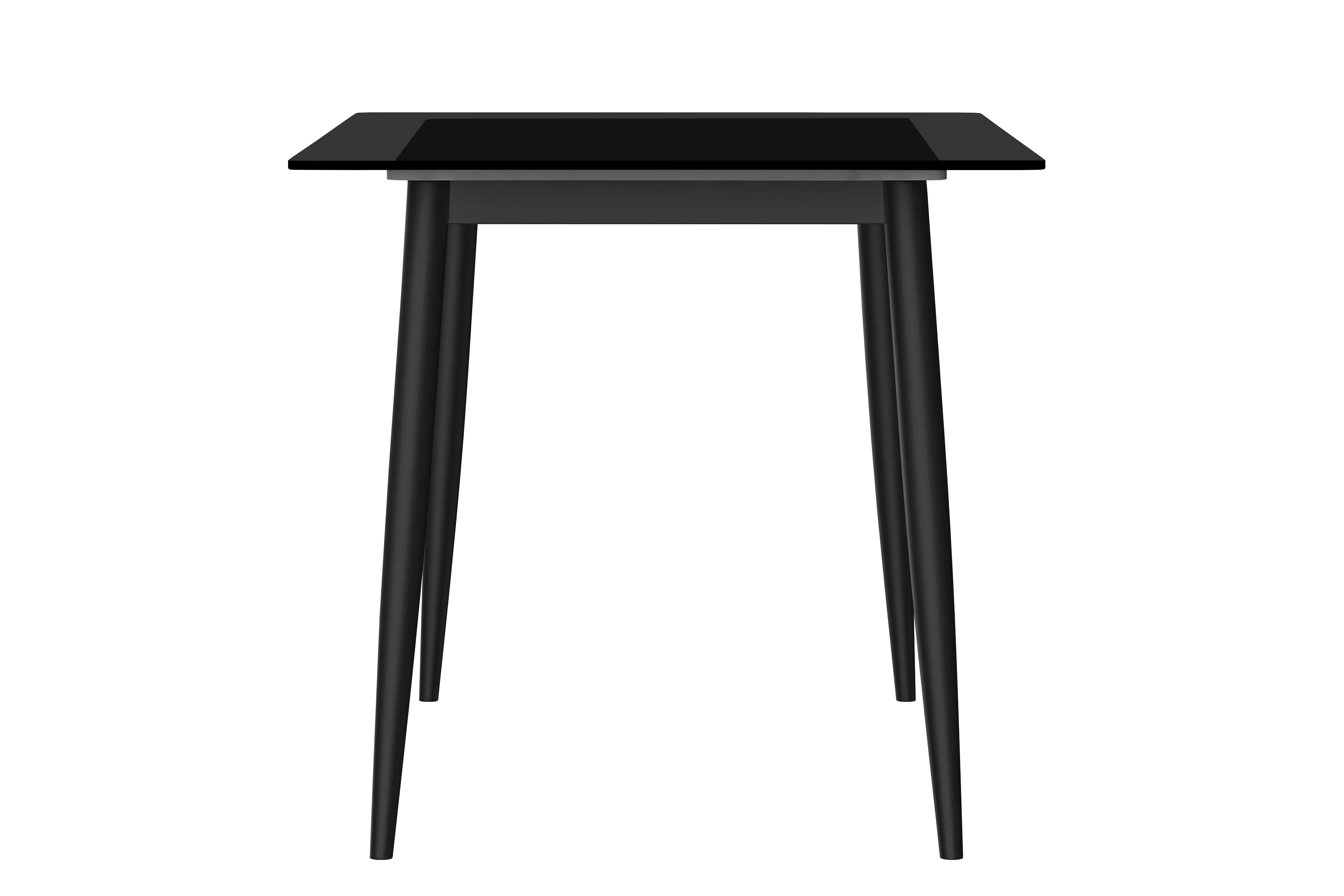 Zayle Series Modern Dining Table Black Base, With 71 Black Glass Top