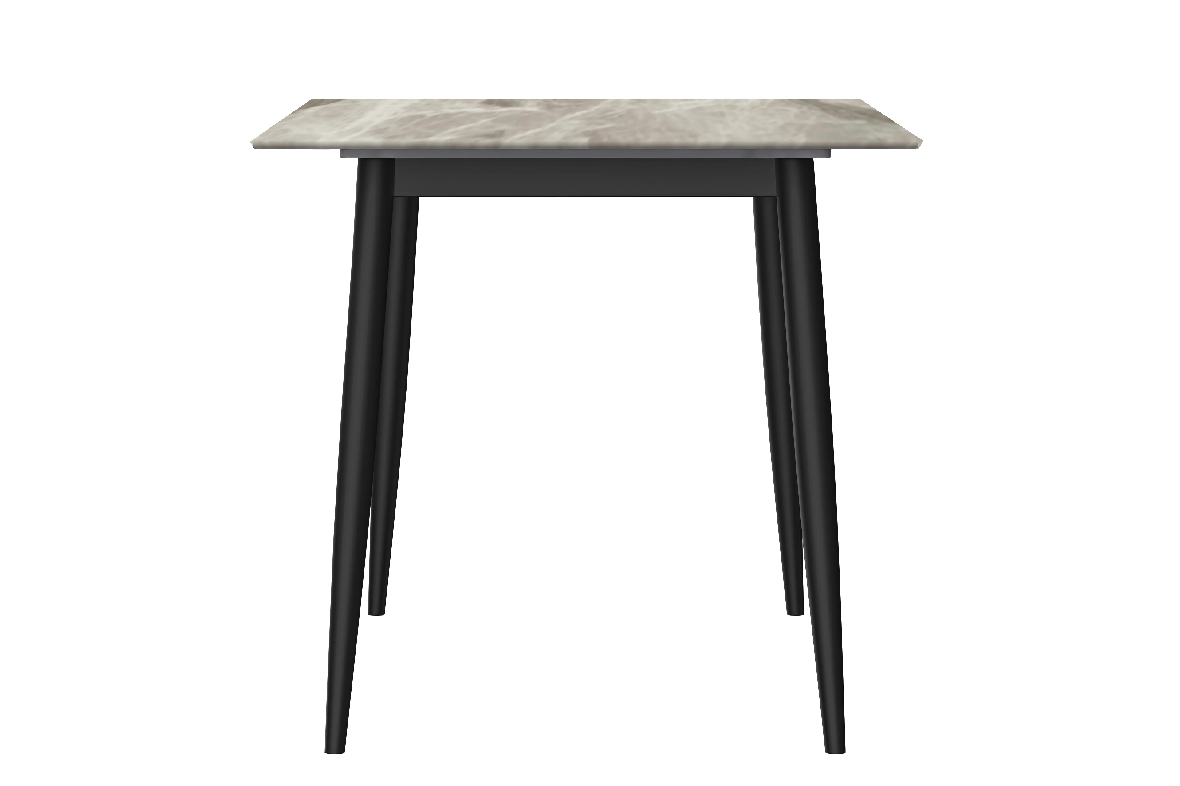 Zayle Series Modern Dining Table Black Base, With 71 Deep Grey Sintered Stone Top