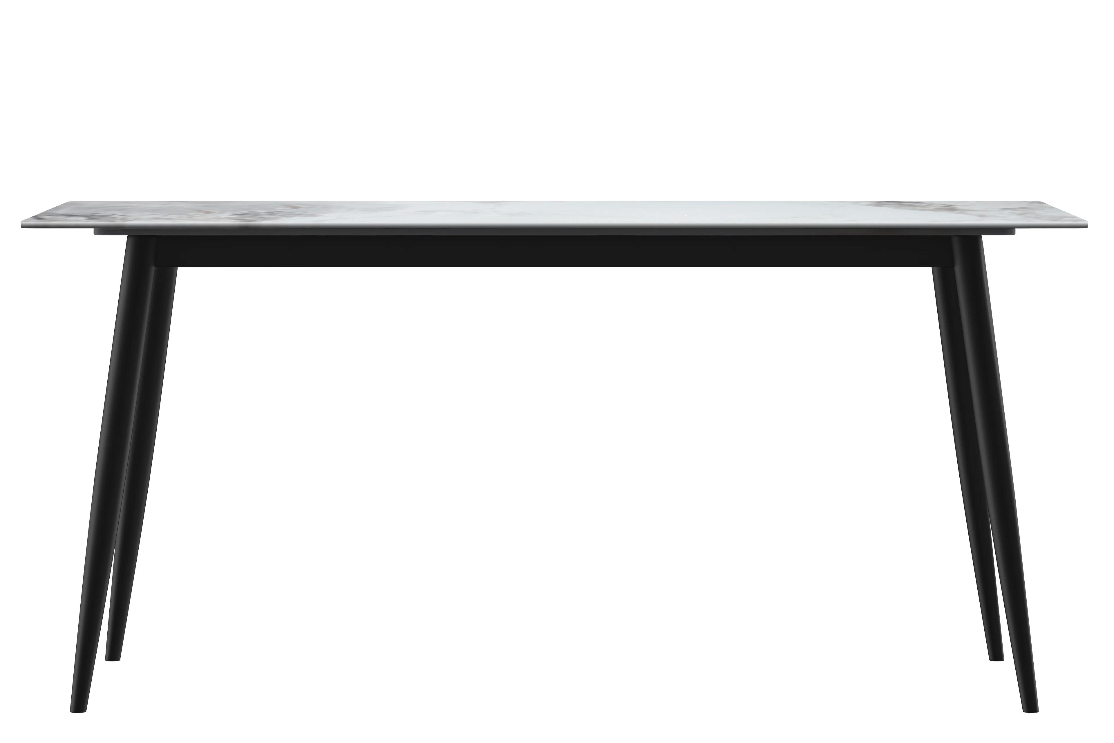 Zayle Series Modern Dining Table Black Base, With 71 Medium Grey Sintered Stone Top