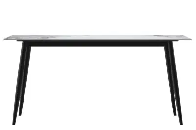 Zayle Series Modern Dining Table Black Base, With 71 Medium Grey Sintered Stone Top