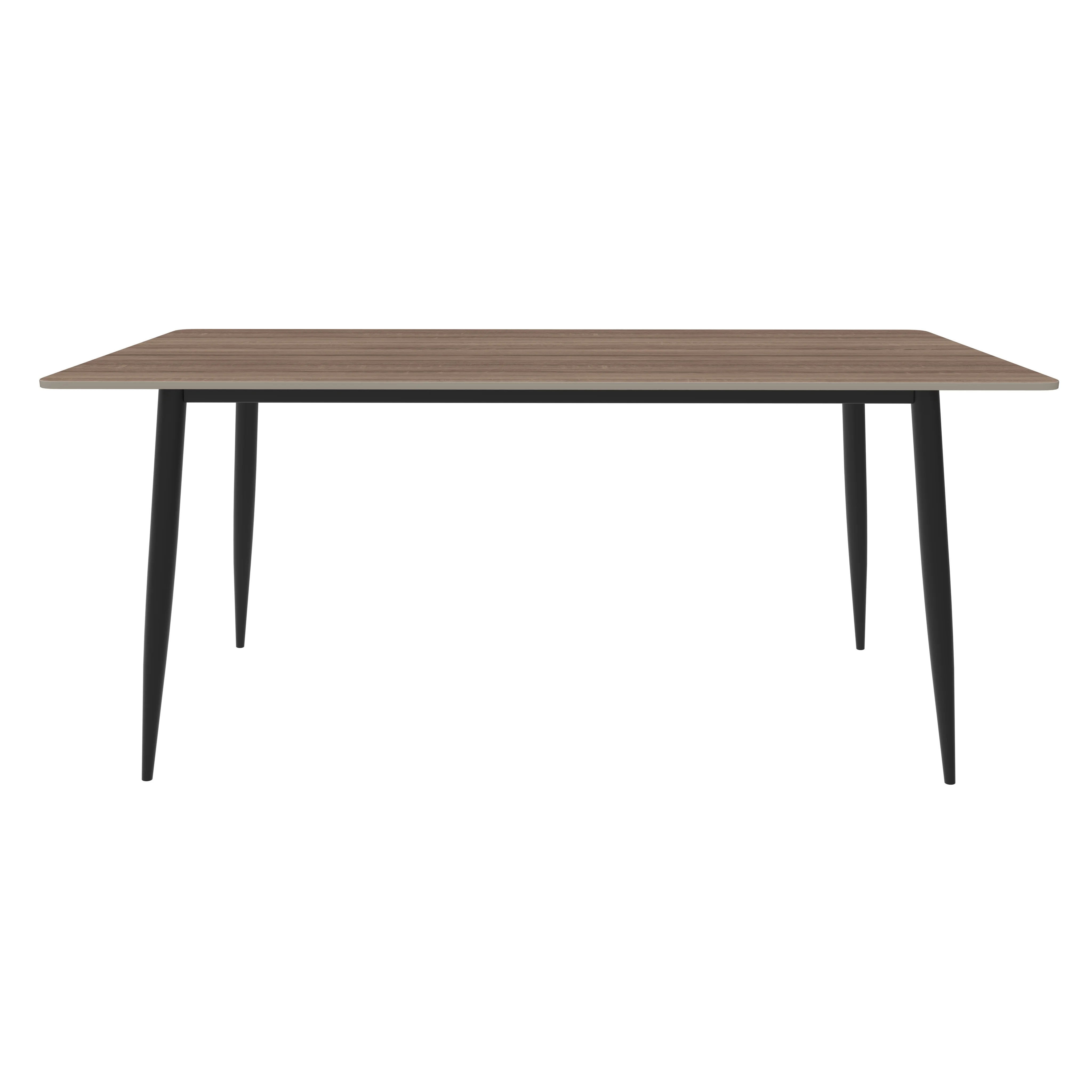 Zayle 71" Rectangle Sintered Stone Dining Table in Red Oak with BLack Base