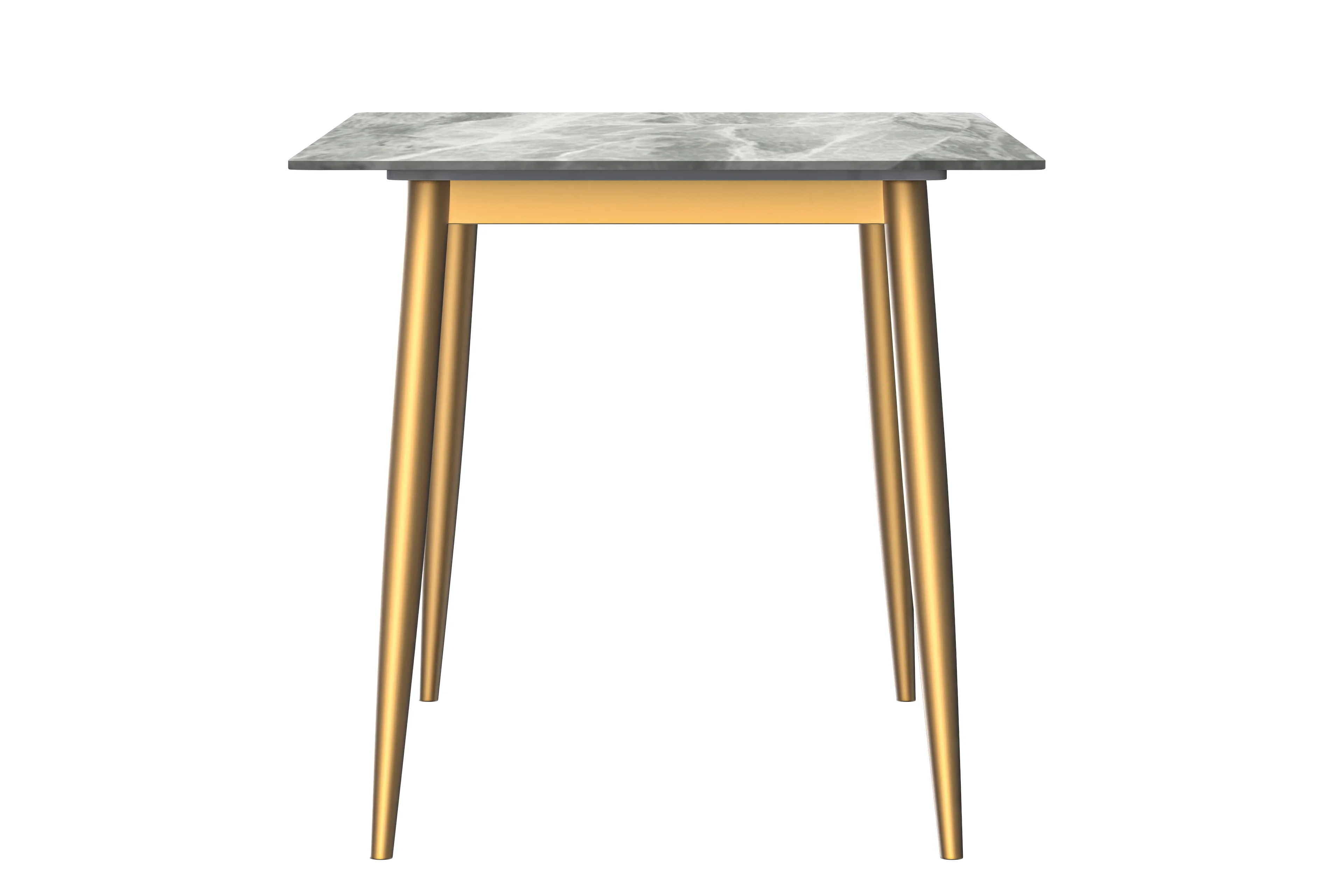 Zayle Series Modern Dining Table Brushed Gold Base, With 71 Light Grey Sintered Stone Top