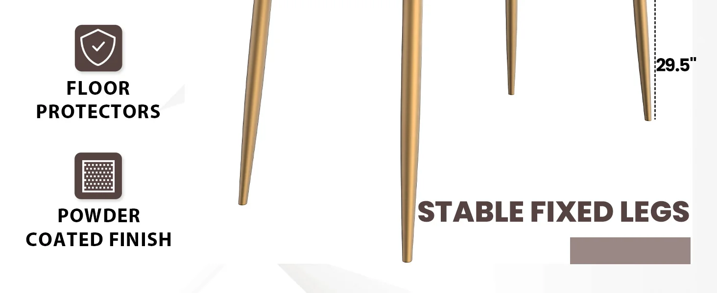 Zayle Series Modern Dining Table Brushed Gold Base, With 71 White/Gold Sintered Stone Top