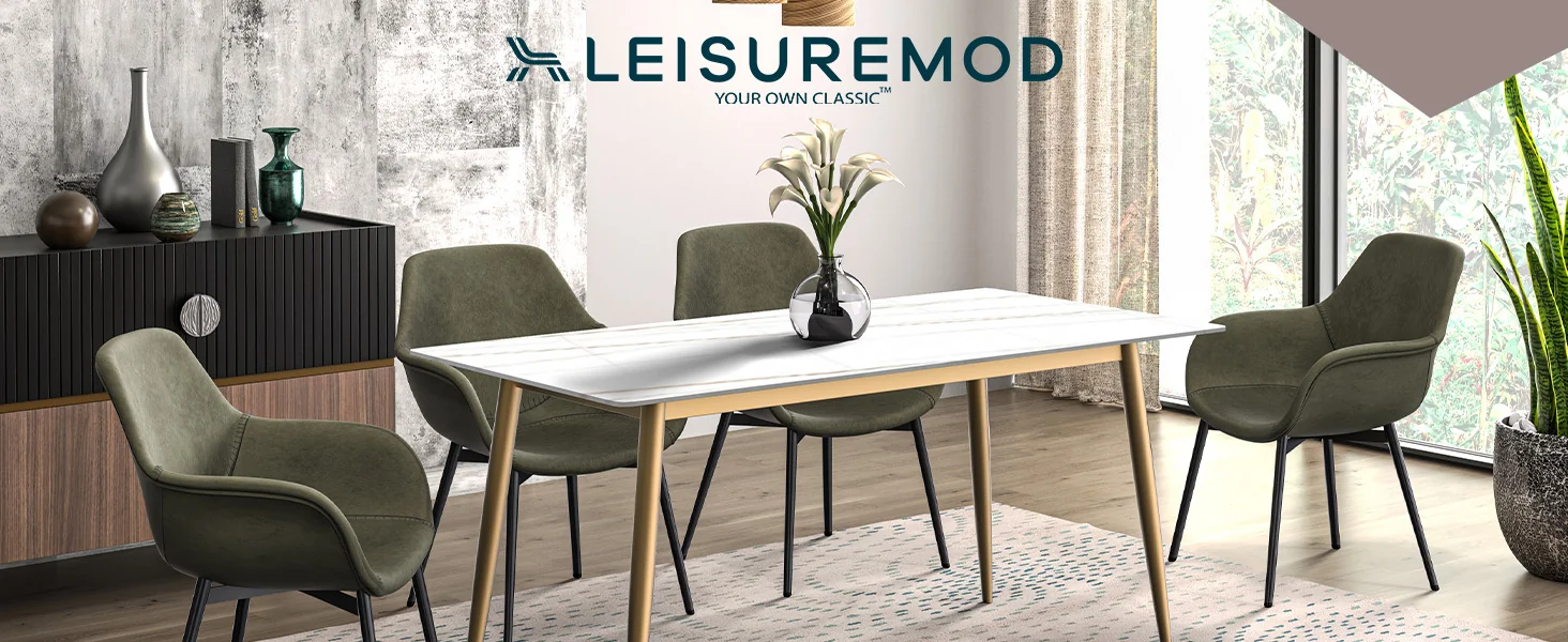 Zayle Series Modern Dining Table Brushed Gold Base, With 71 White/Gold Sintered Stone Top