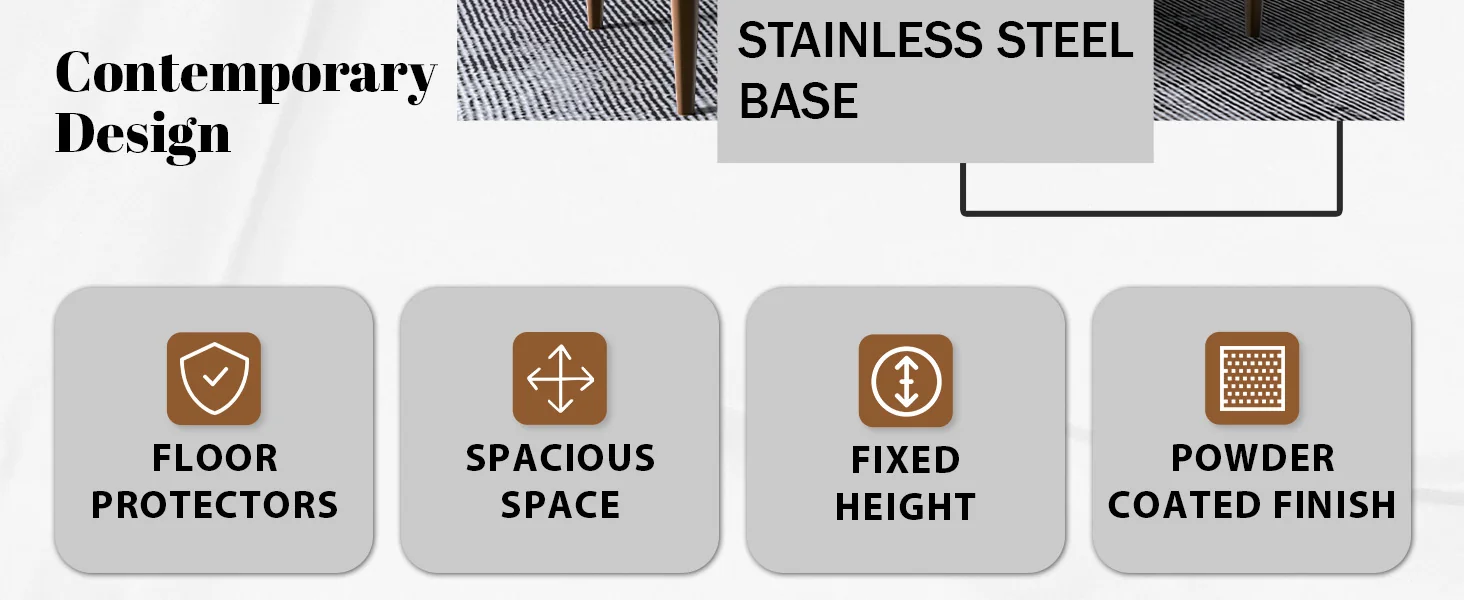 Zinti Series Modern Dining Table Bronze Base, With 55" Black/Gold Sintered Stone Top