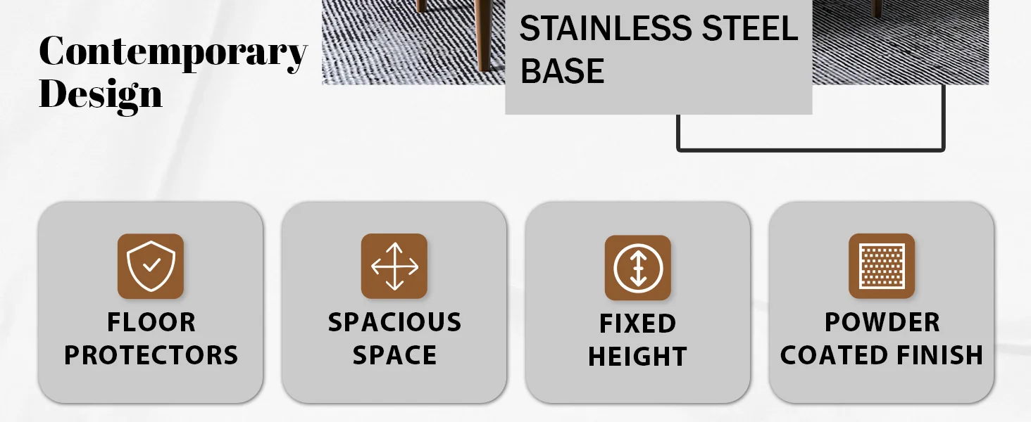 Zinti Series Modern Dining Table Bronze Base, With 55" Light Grey Sintered Stone Top