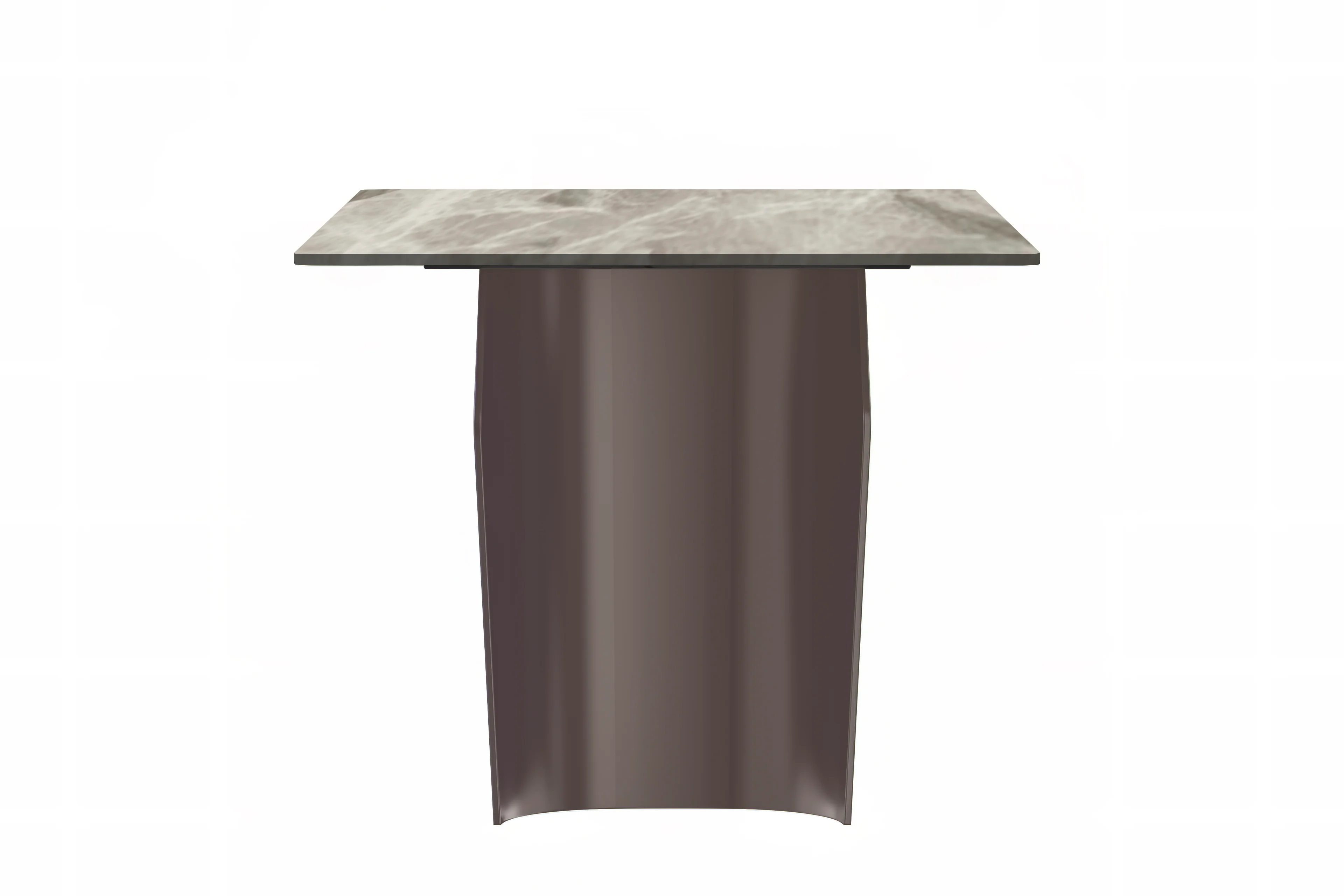 Zelan Series Modern Dining Table Champagne Gold Stainless steel Base, With 55" Deep Grey Sintered Stone Top